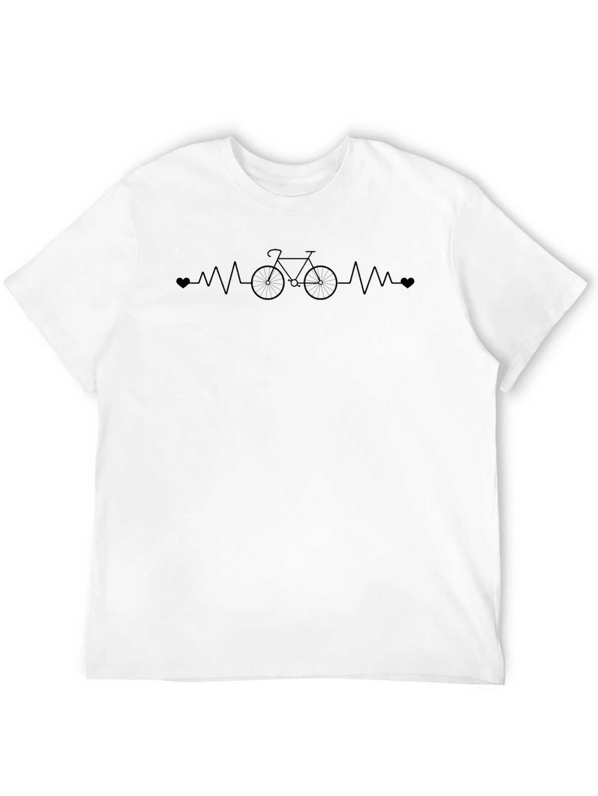 Heartbeat Bicycle Graphic Tee - Black