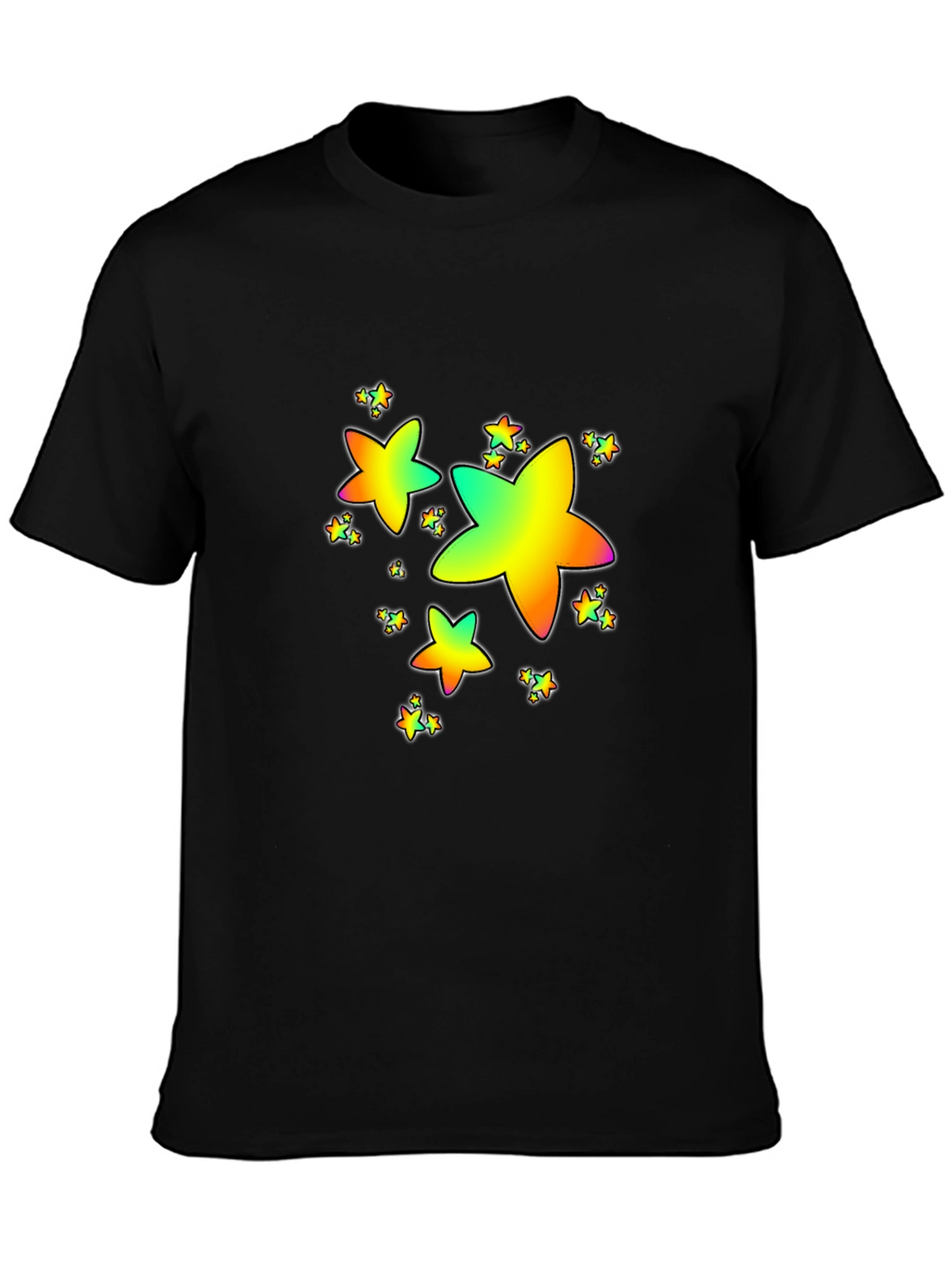 Rainbow Star Graphic Print T-Shirt