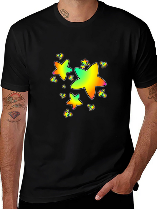 Rainbow Star Graphic Print T-Shirt