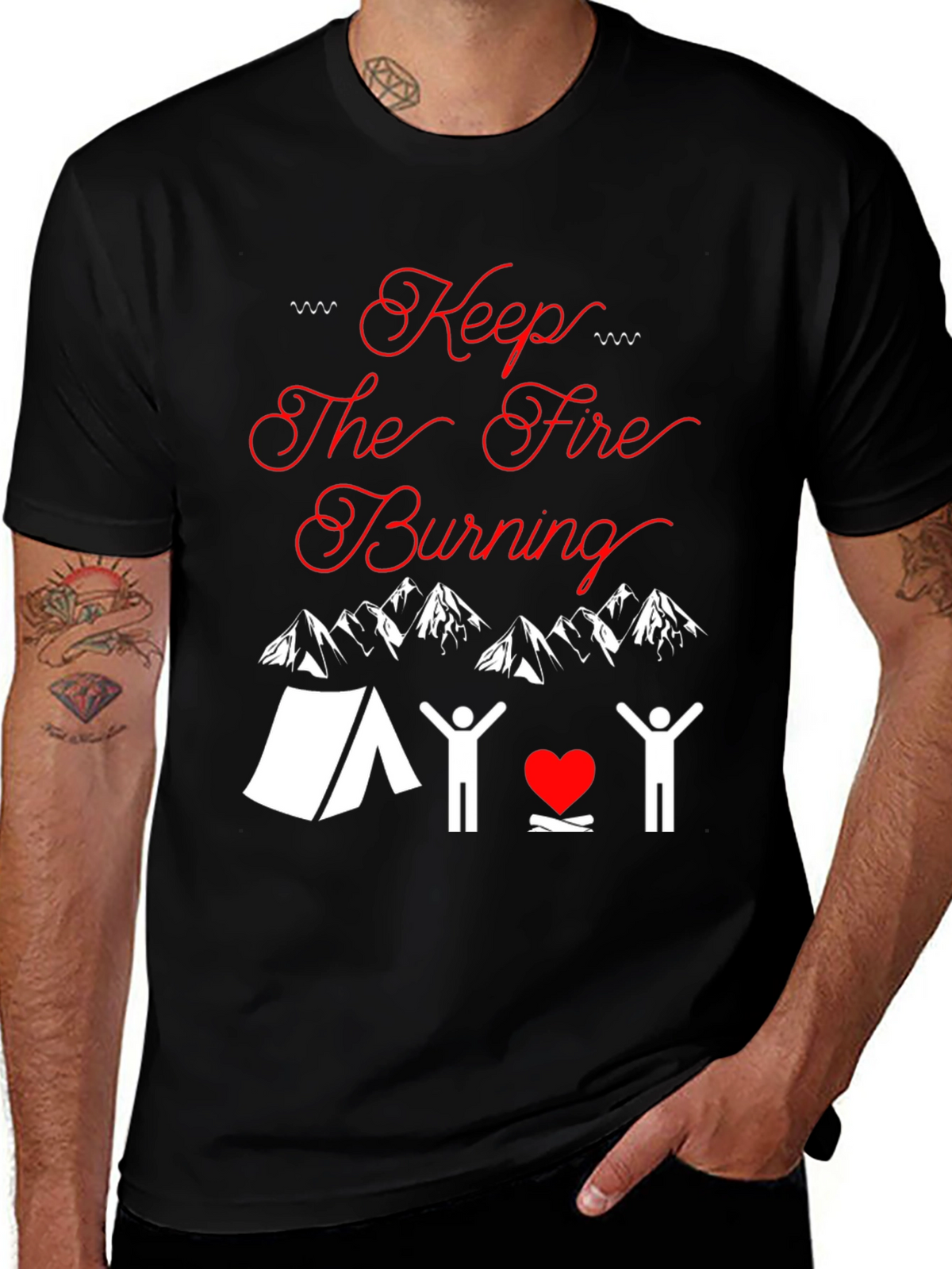Keep The Fire Burning Camping T-Shirt