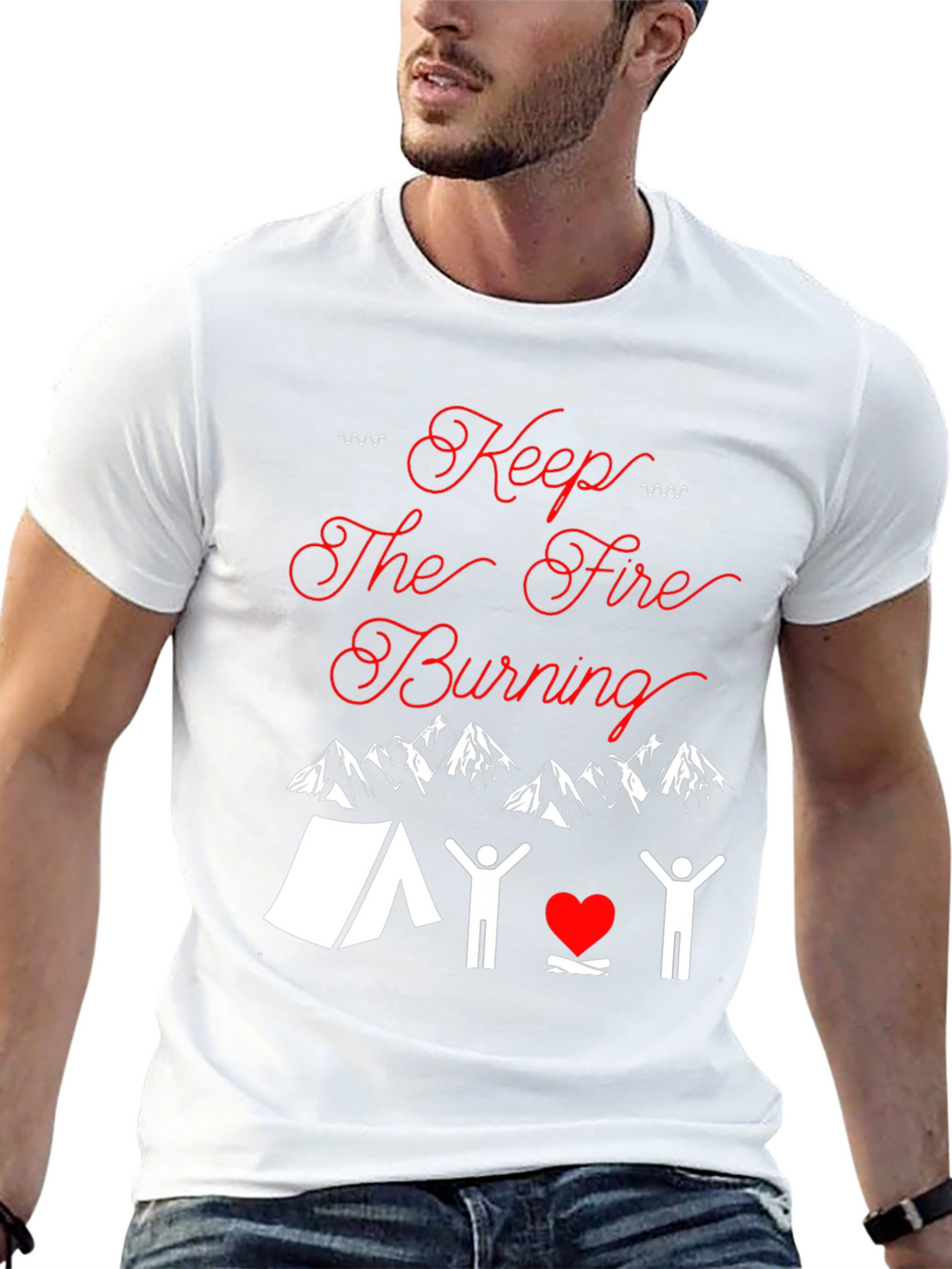 Keep The Fire Burning Camping T-Shirt