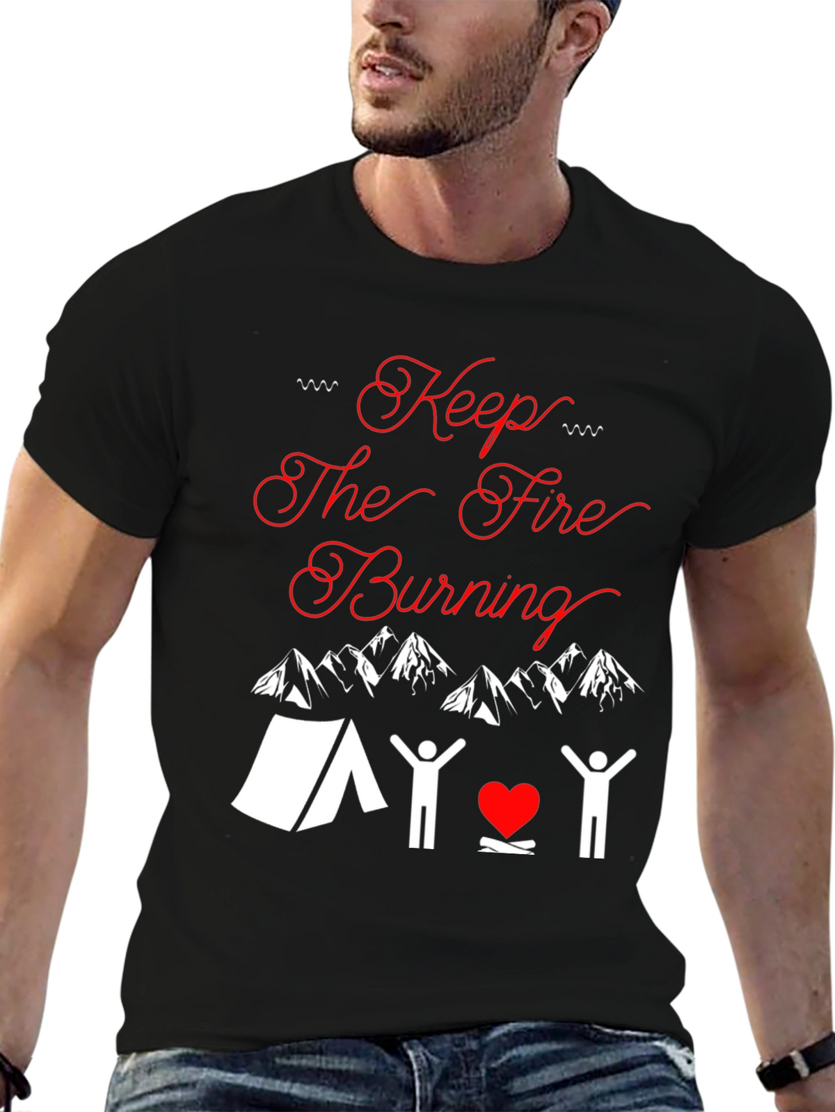 Keep The Fire Burning Camping T-Shirt