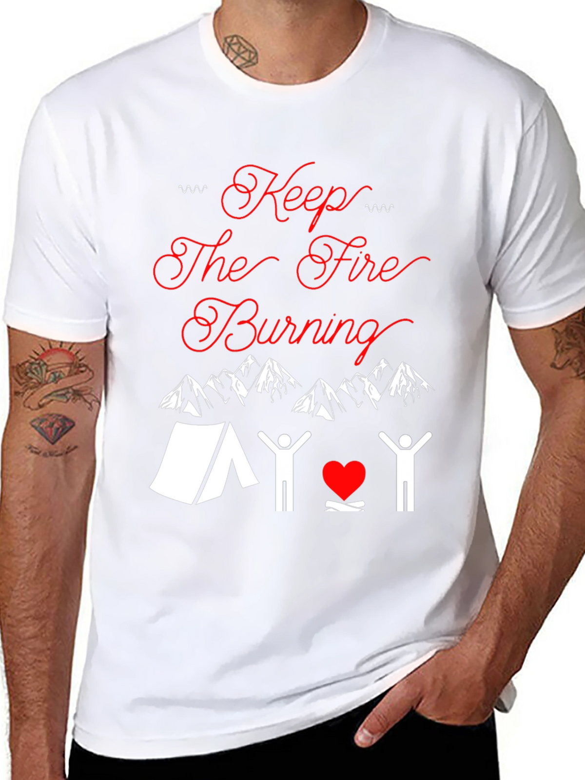 Keep The Fire Burning Camping T-Shirt