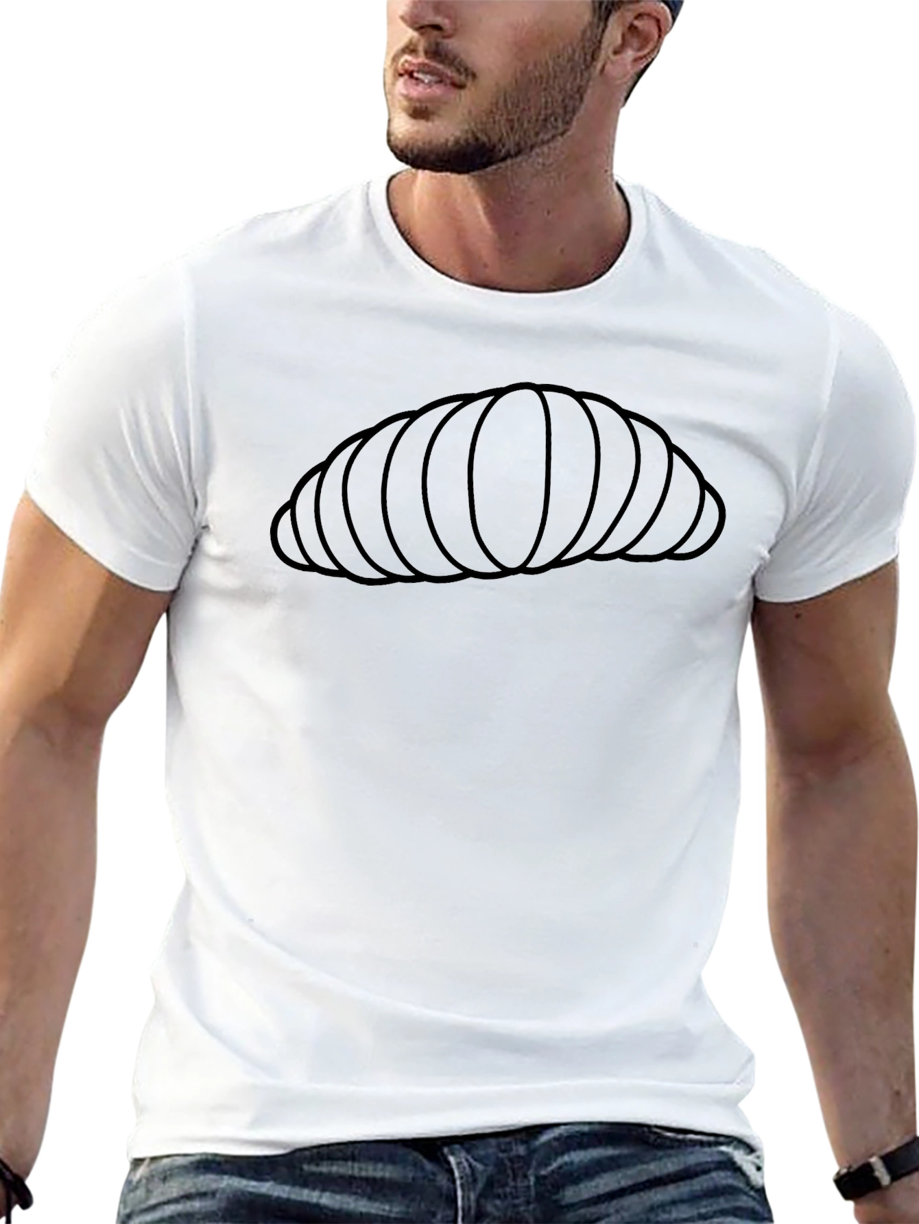 Unique Bread Roll Graphic T-Shirt - Casual Comfort