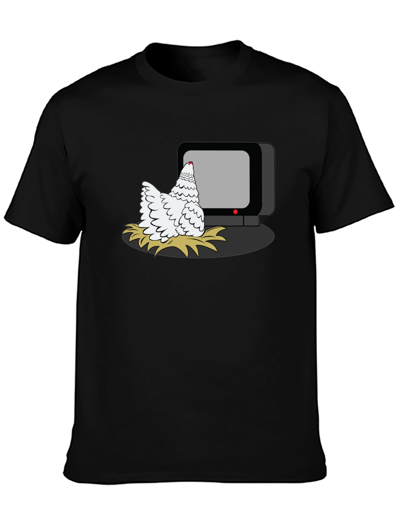 Chicken Watching TV Graphic T-Shirt
