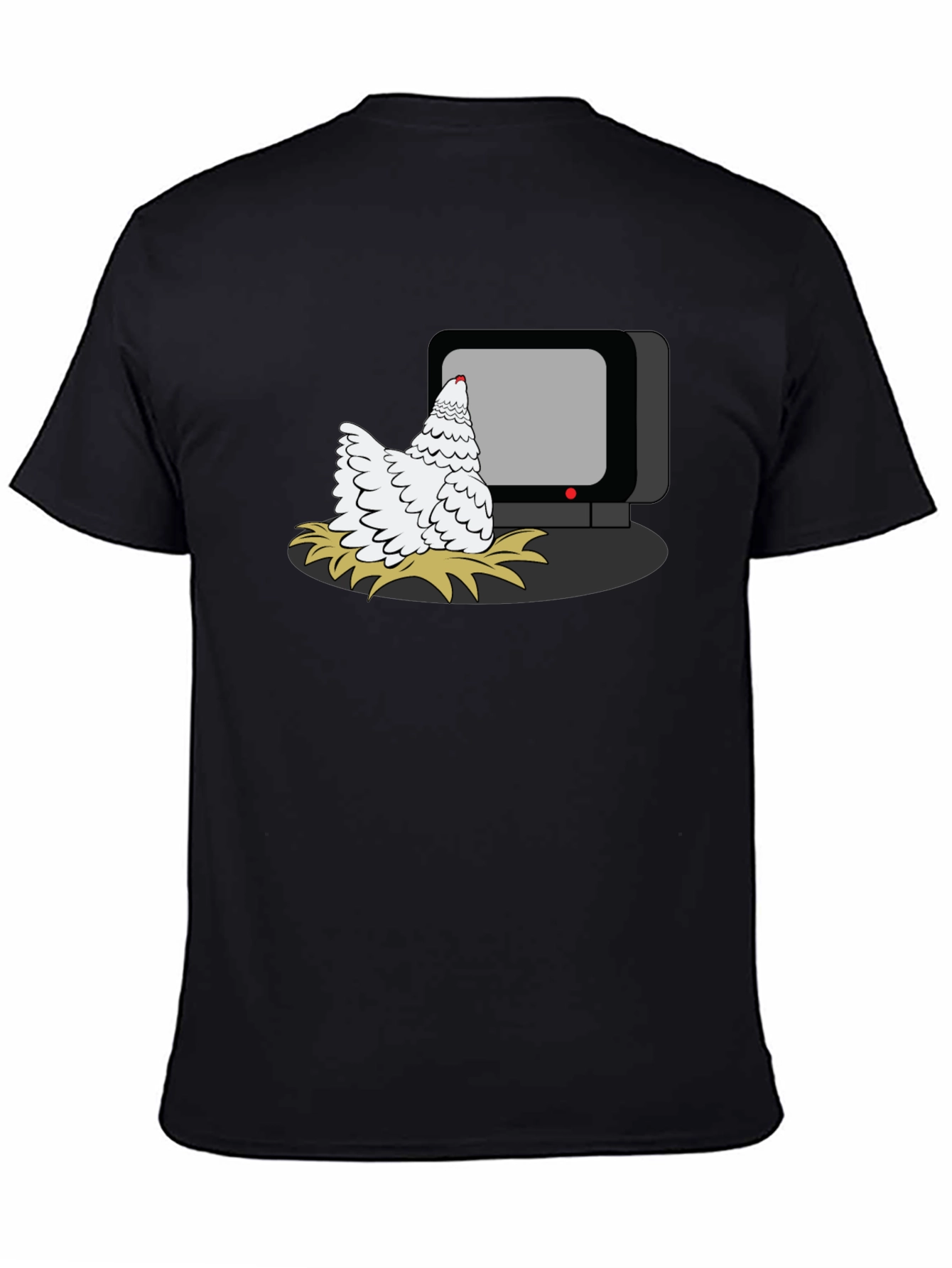 Chicken Watching TV Graphic T-Shirt