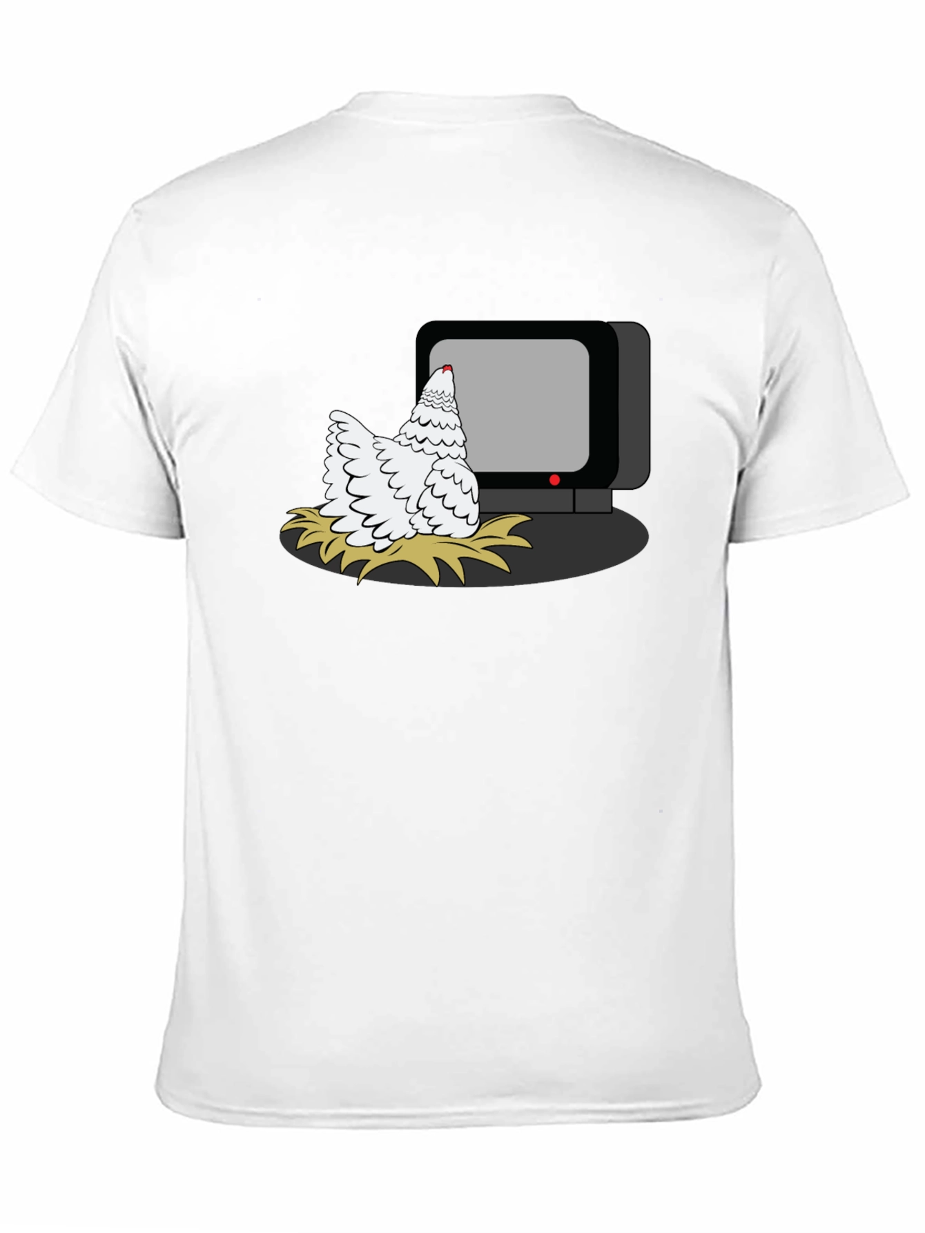 Chicken Watching TV Graphic T-Shirt
