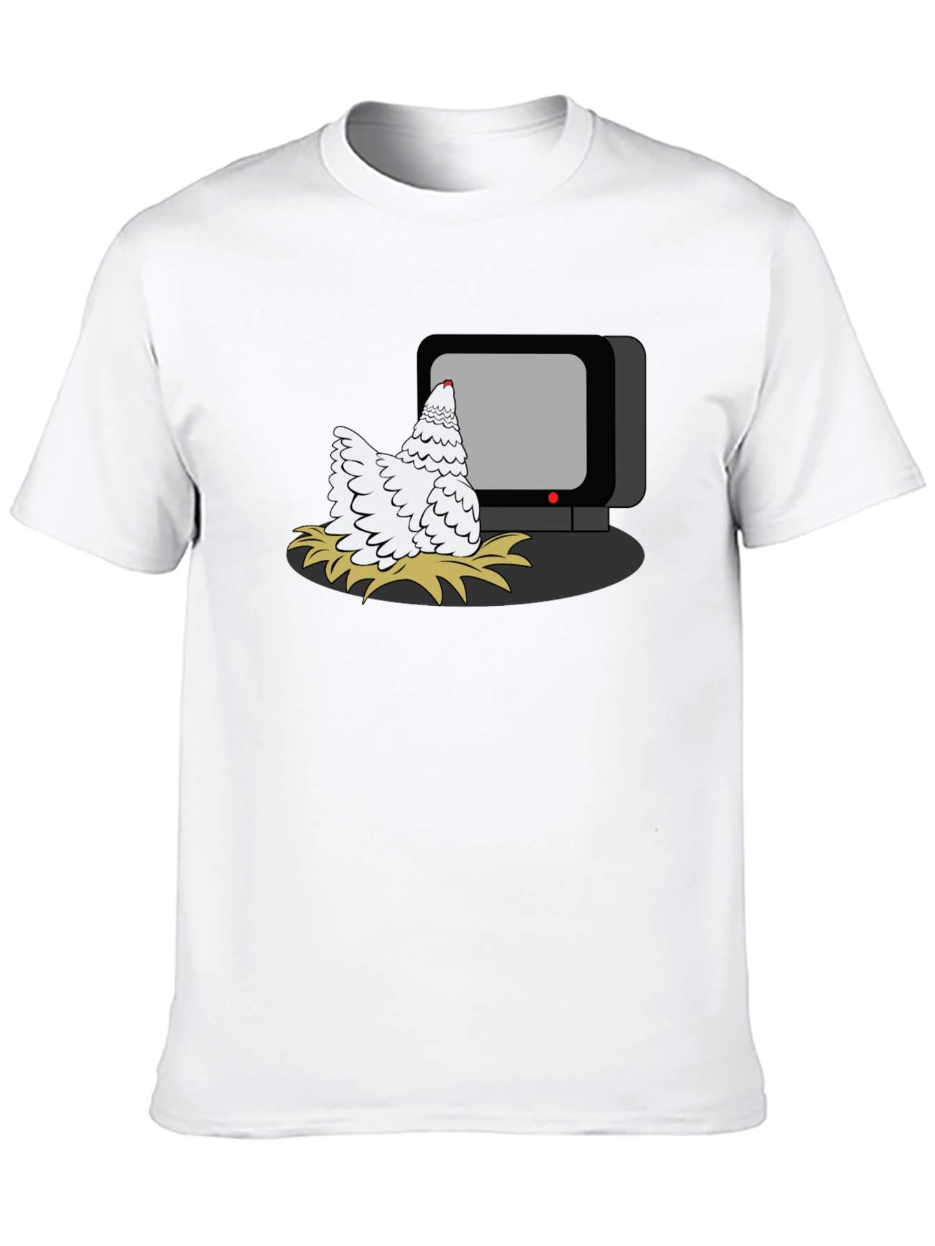 Chicken Watching TV Graphic T-Shirt