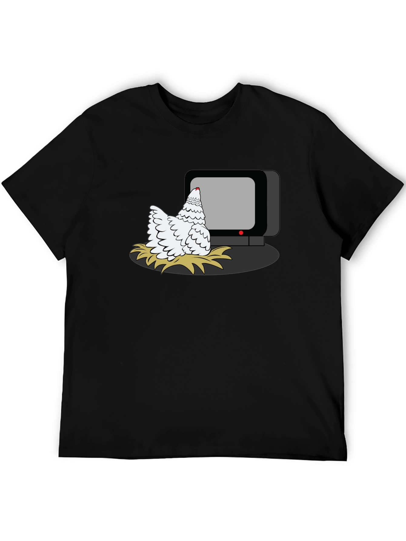Chicken Watching TV Graphic T-Shirt