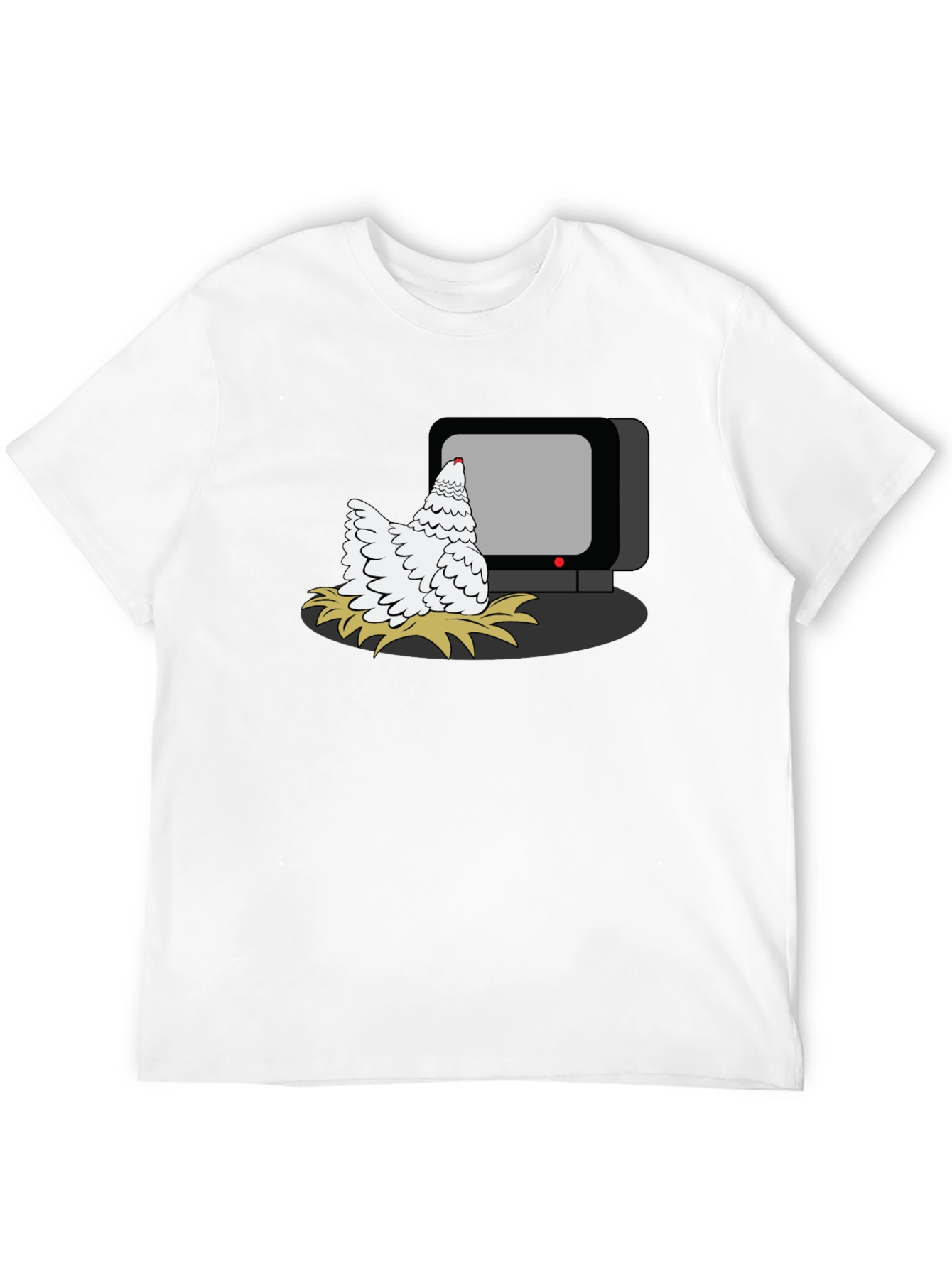 Chicken Watching TV Graphic T-Shirt