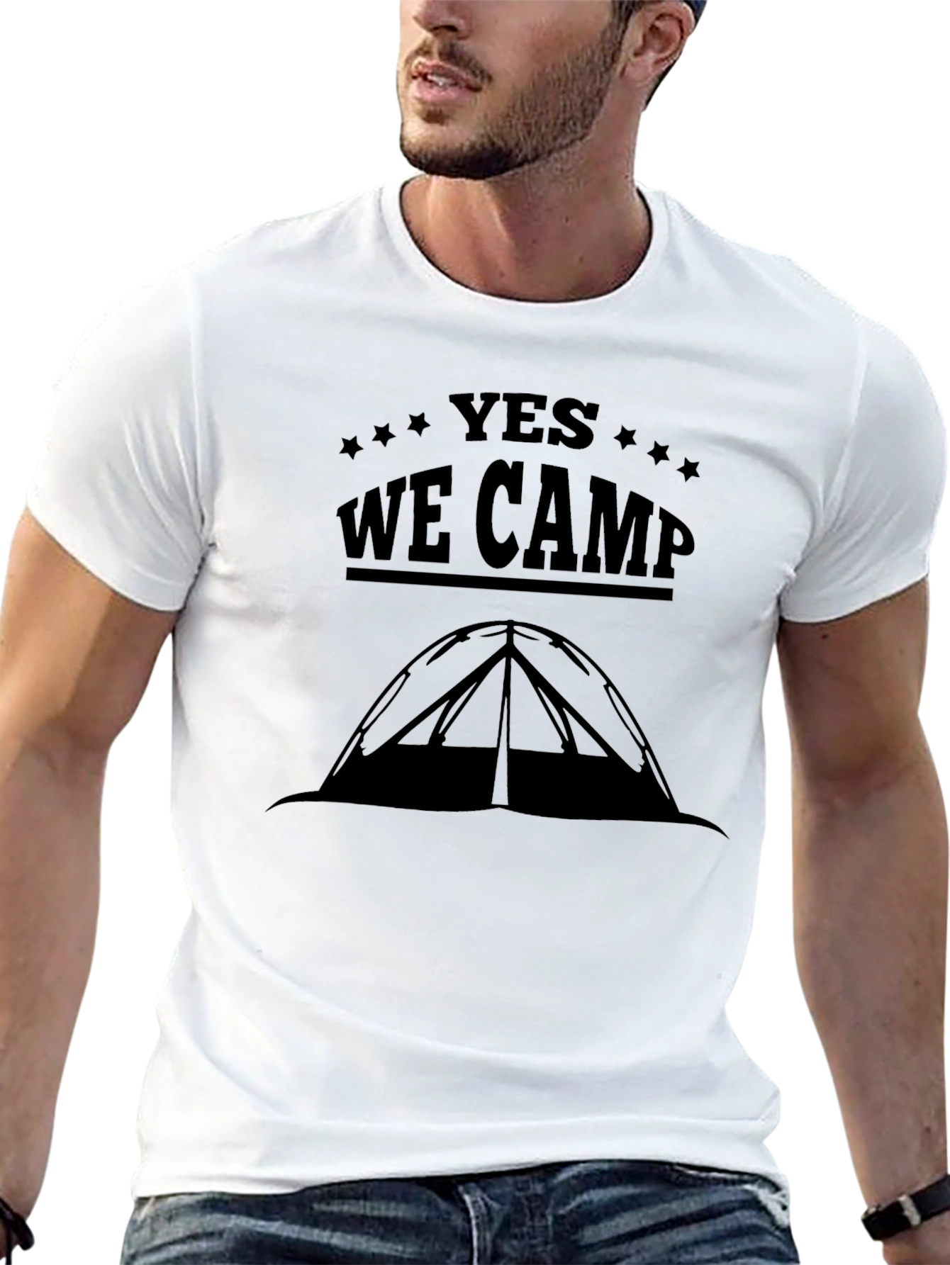 Yes We Camp Graphic Tee - Black Camping T-Shirt