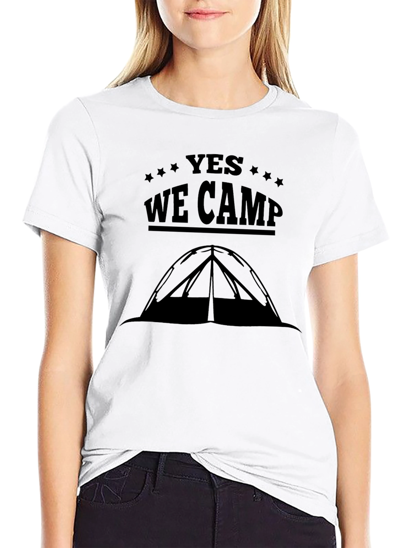 Yes We Camp Graphic Tee - Black Camping T-Shirt