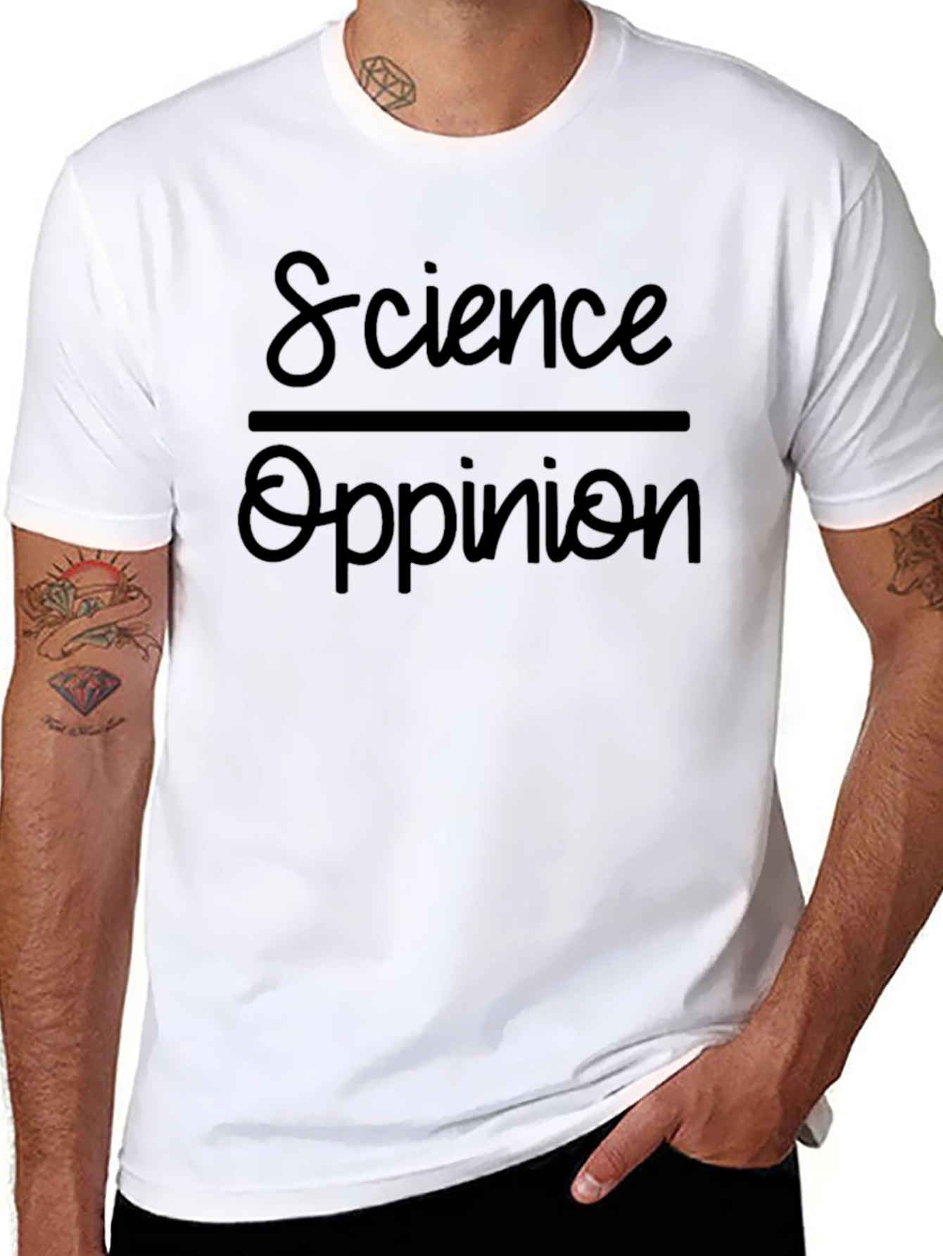 Science Over Opinion Black Graphic T-Shirt