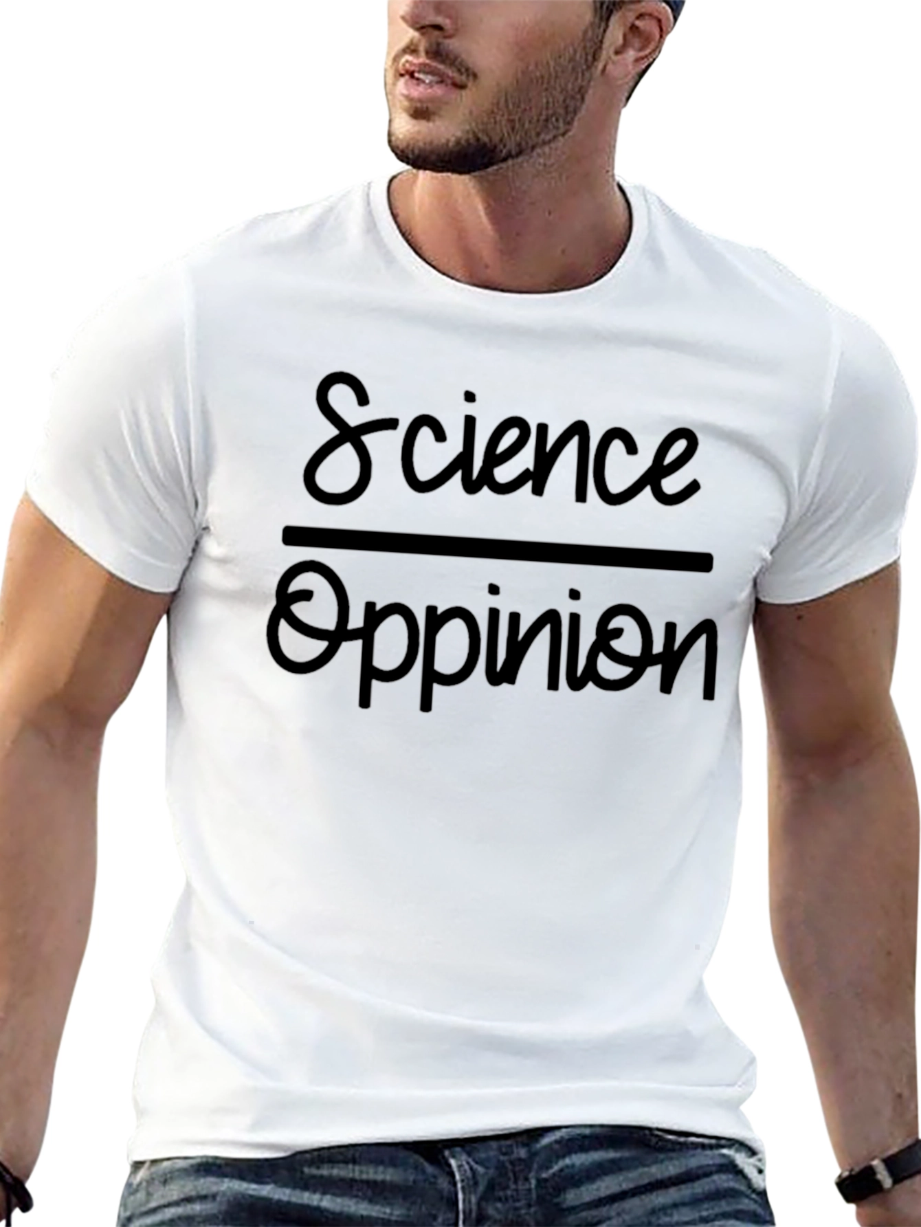 Science Over Opinion Black Graphic T-Shirt