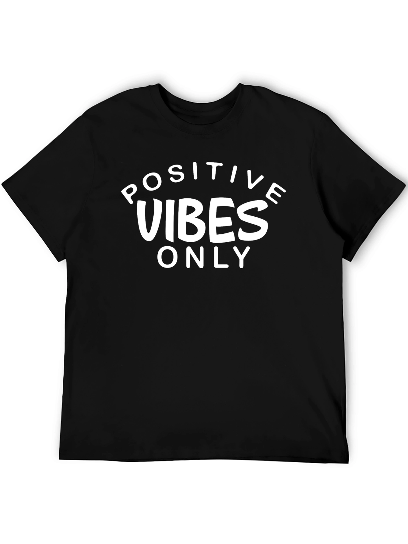 Positive Vibes Only Black Graphic T-Shirt