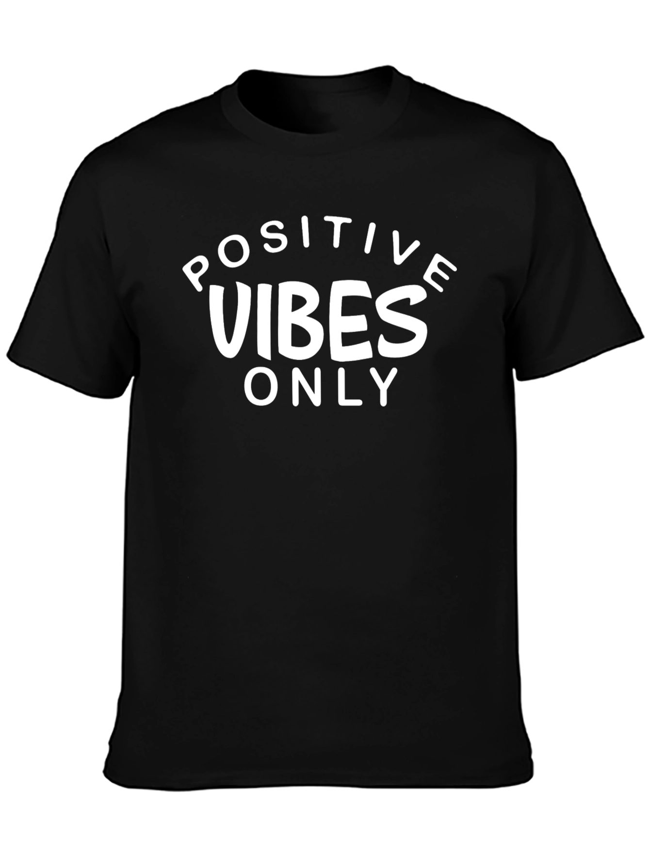 Positive Vibes Only Black Graphic T-Shirt