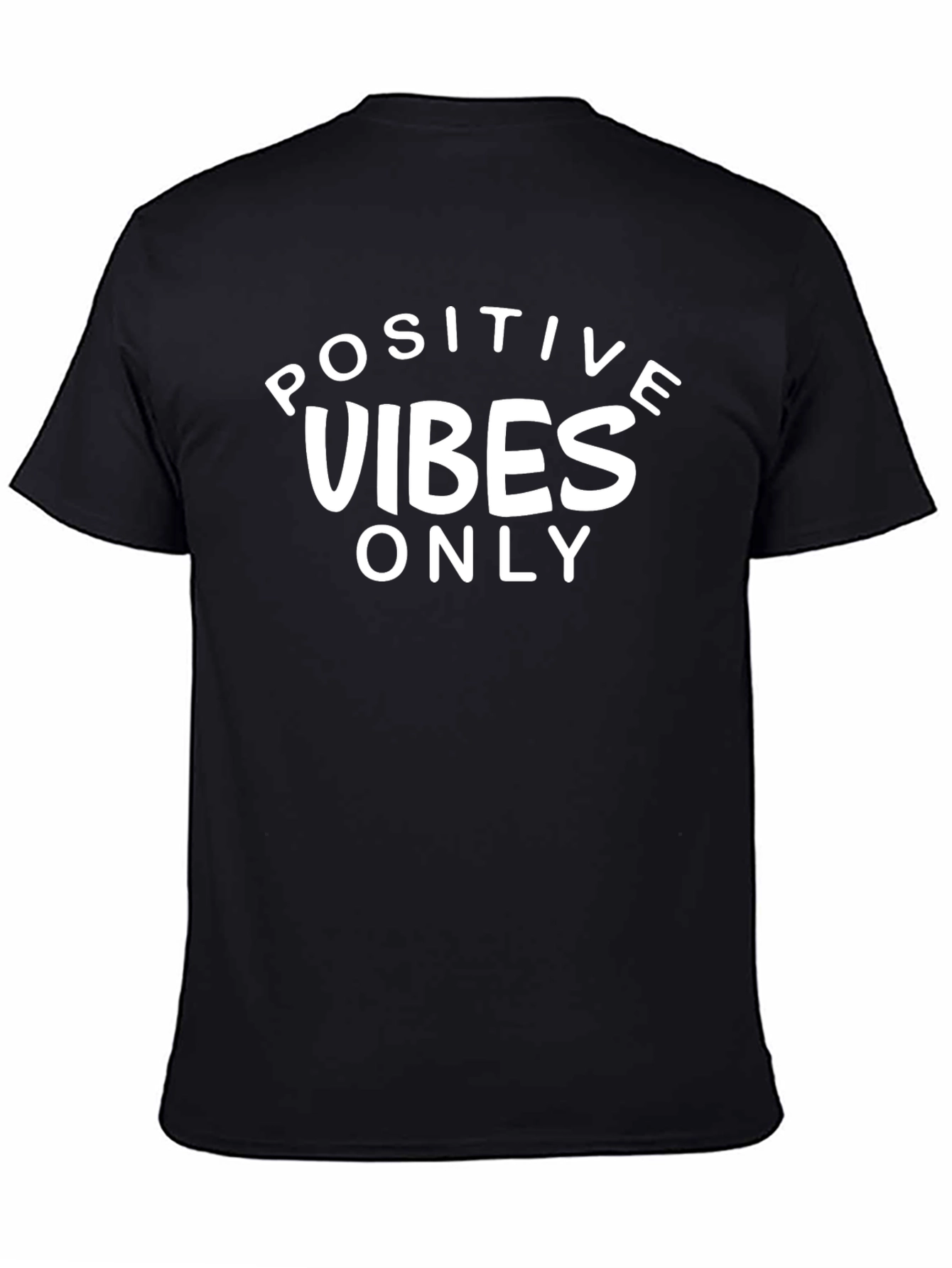 Positive Vibes Only Black Graphic T-Shirt