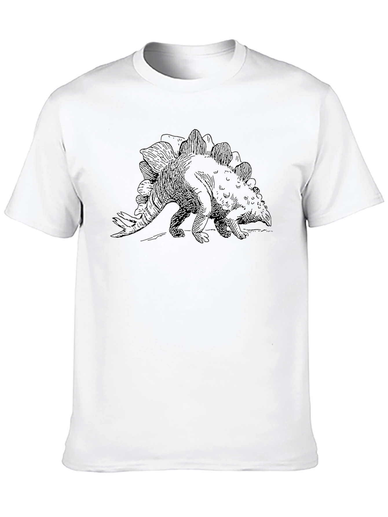 Stegosaurus Sketch Black T-Shirt