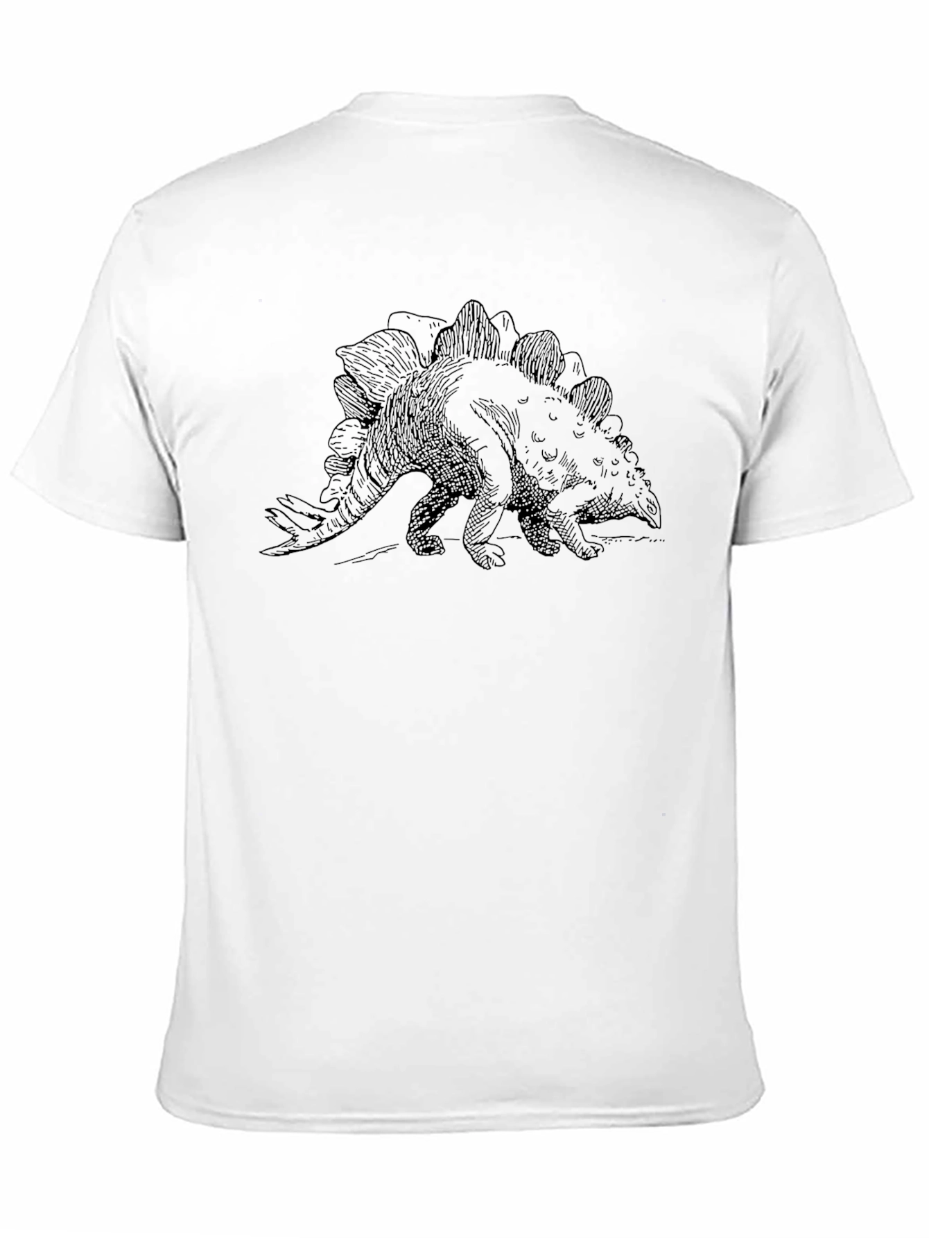 Stegosaurus Sketch Black T-Shirt