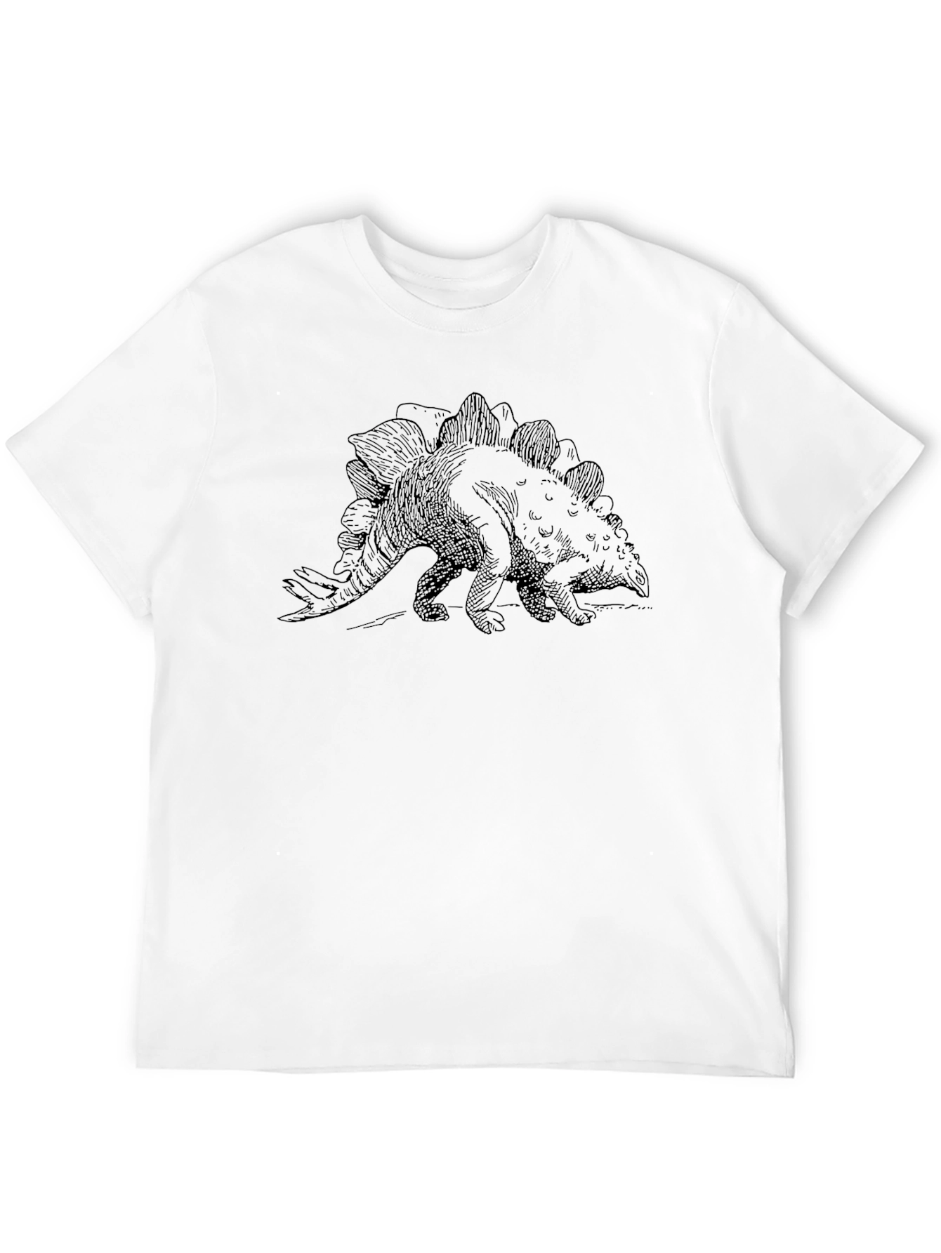 Stegosaurus Sketch Black T-Shirt