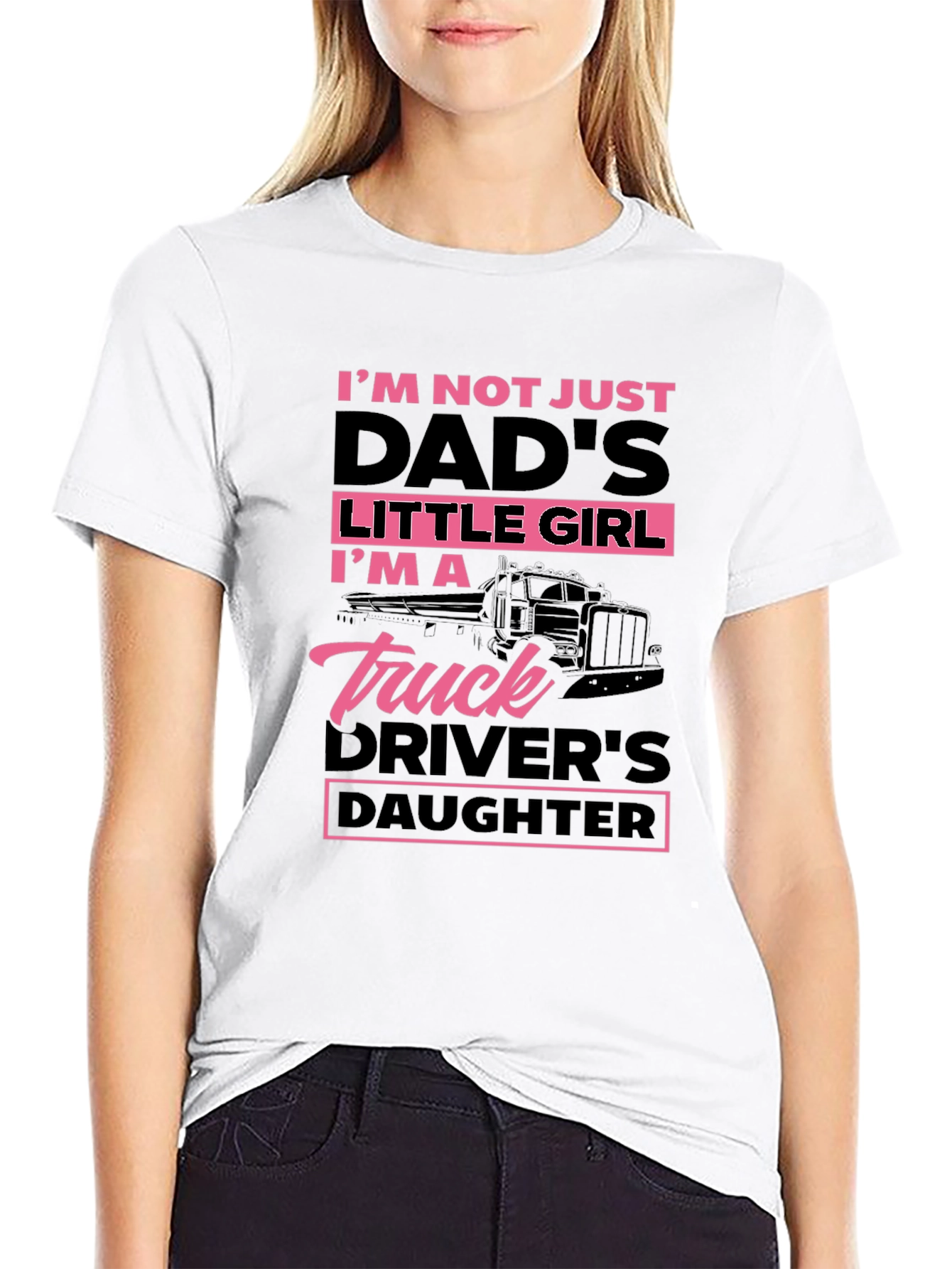 Truck Drivers Daughter T-Shirt - Black