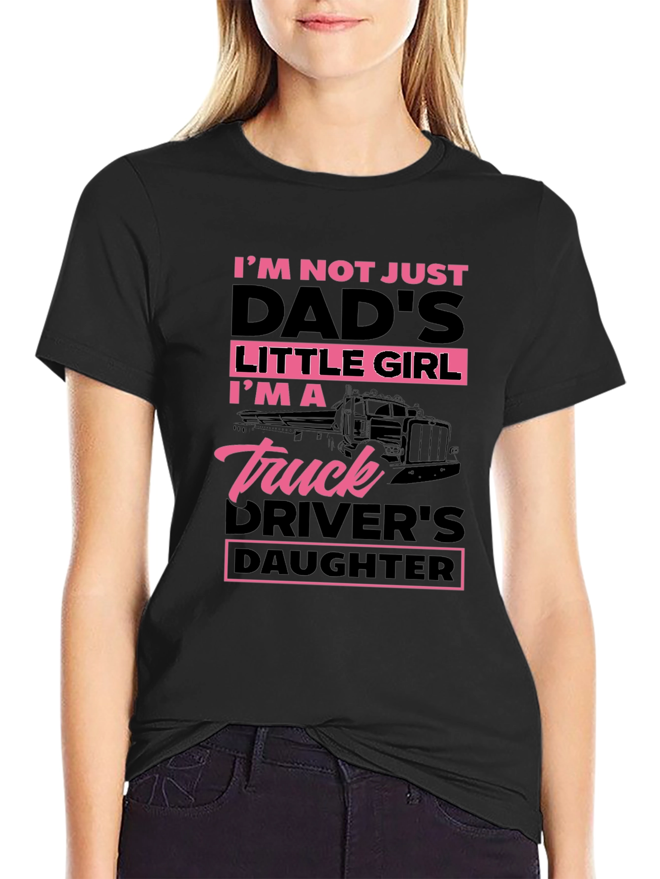 Truck Drivers Daughter T-Shirt - Black