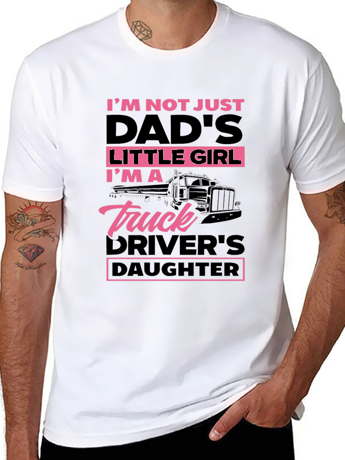 Truck Drivers Daughter T-Shirt - Black