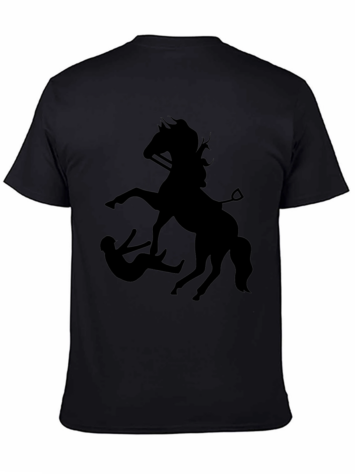 Black Graphic Tee - Horse & Rider