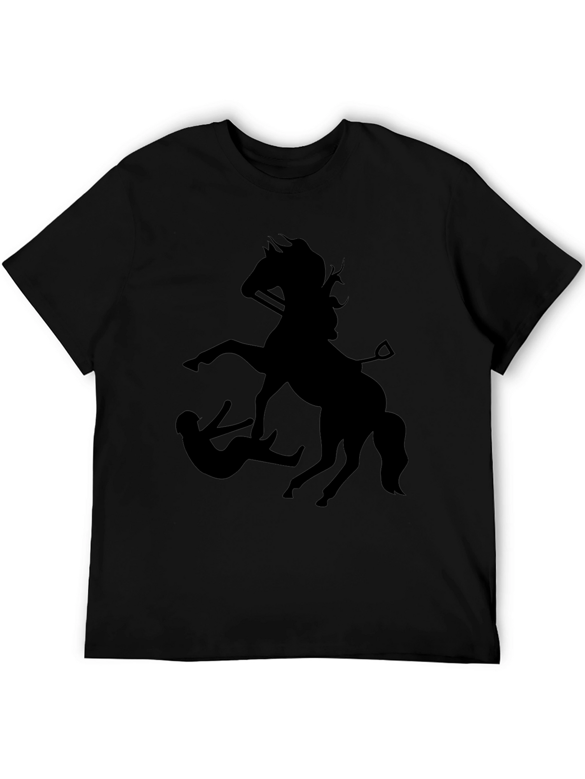 Black Graphic Tee - Horse & Rider