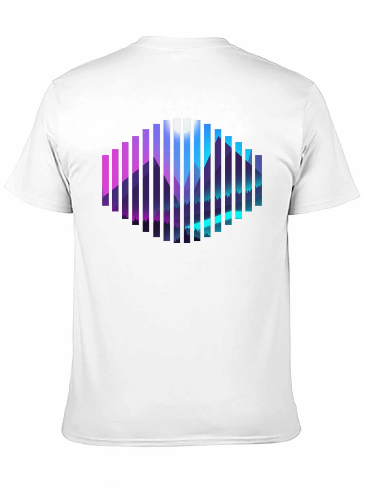 Geometric Mountainscape Graphic Tee - Black