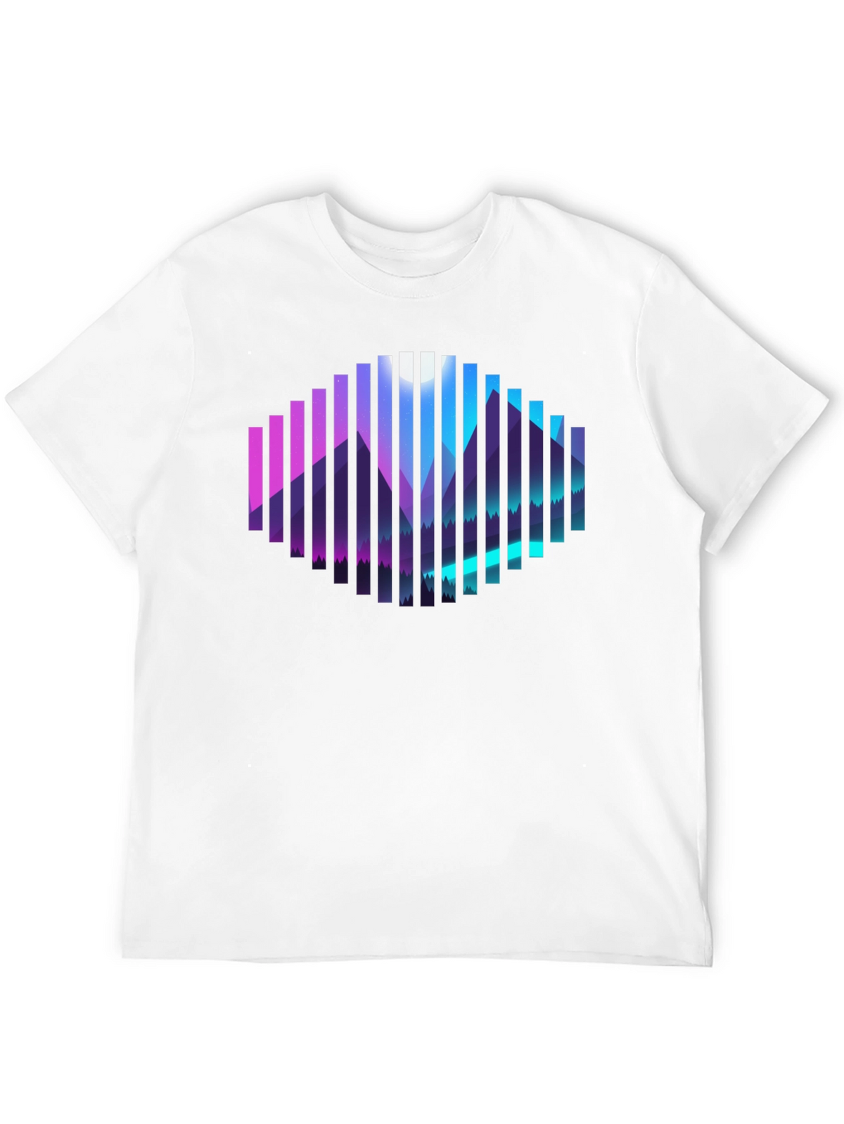 Geometric Mountainscape Graphic Tee - Black