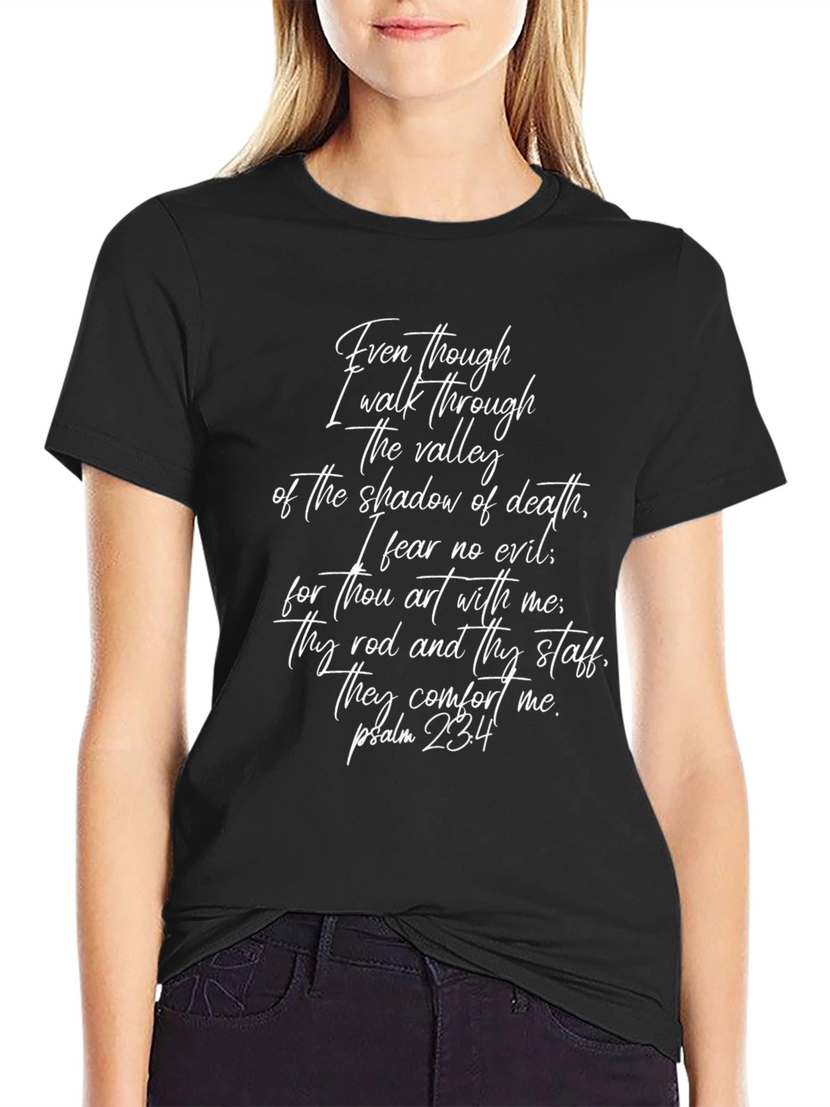 Faith-Inspired T-Shirt: Psalm 23:4 Verse