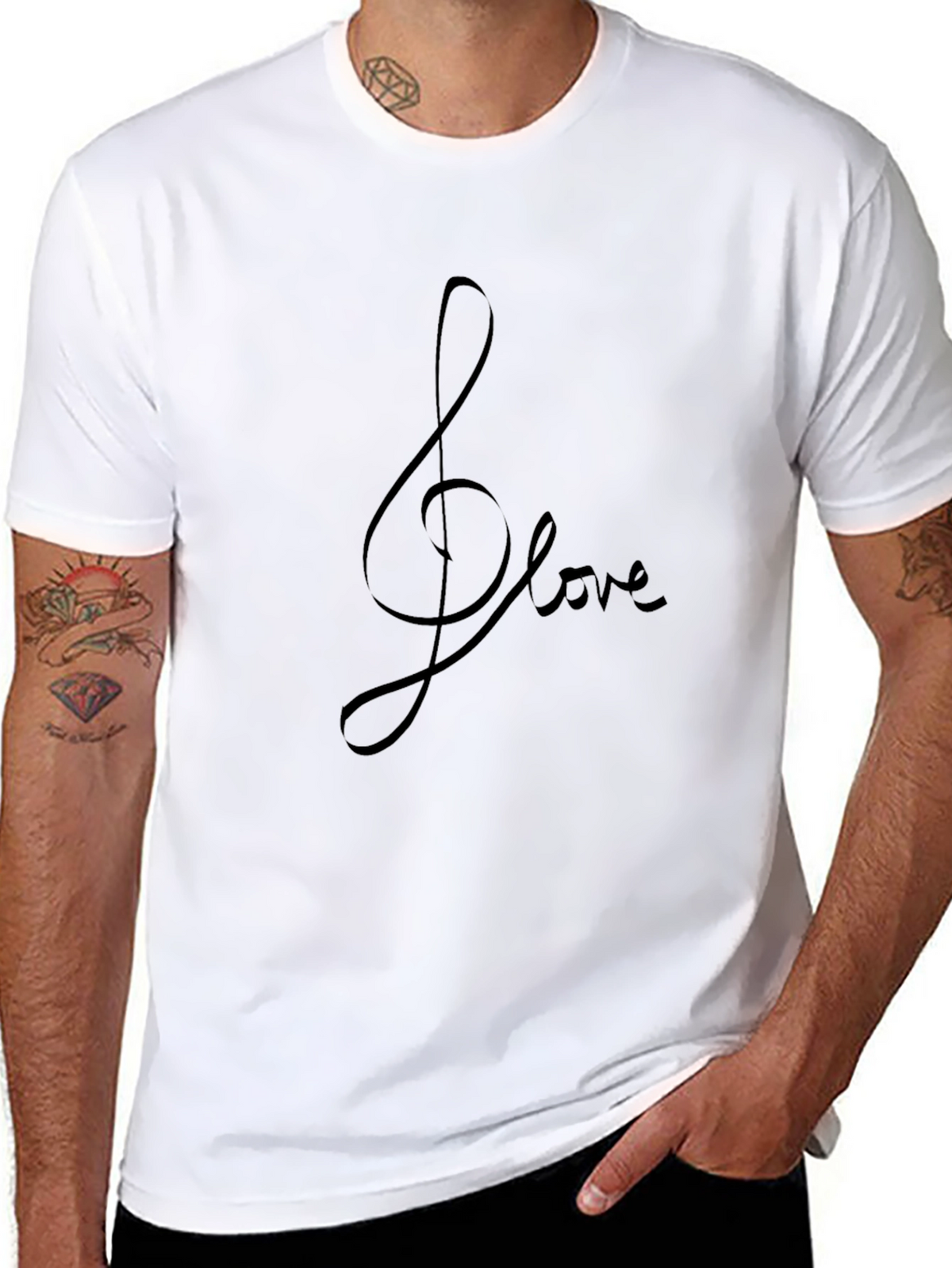 Musical Love Tee - Stylish Black T-Shirt