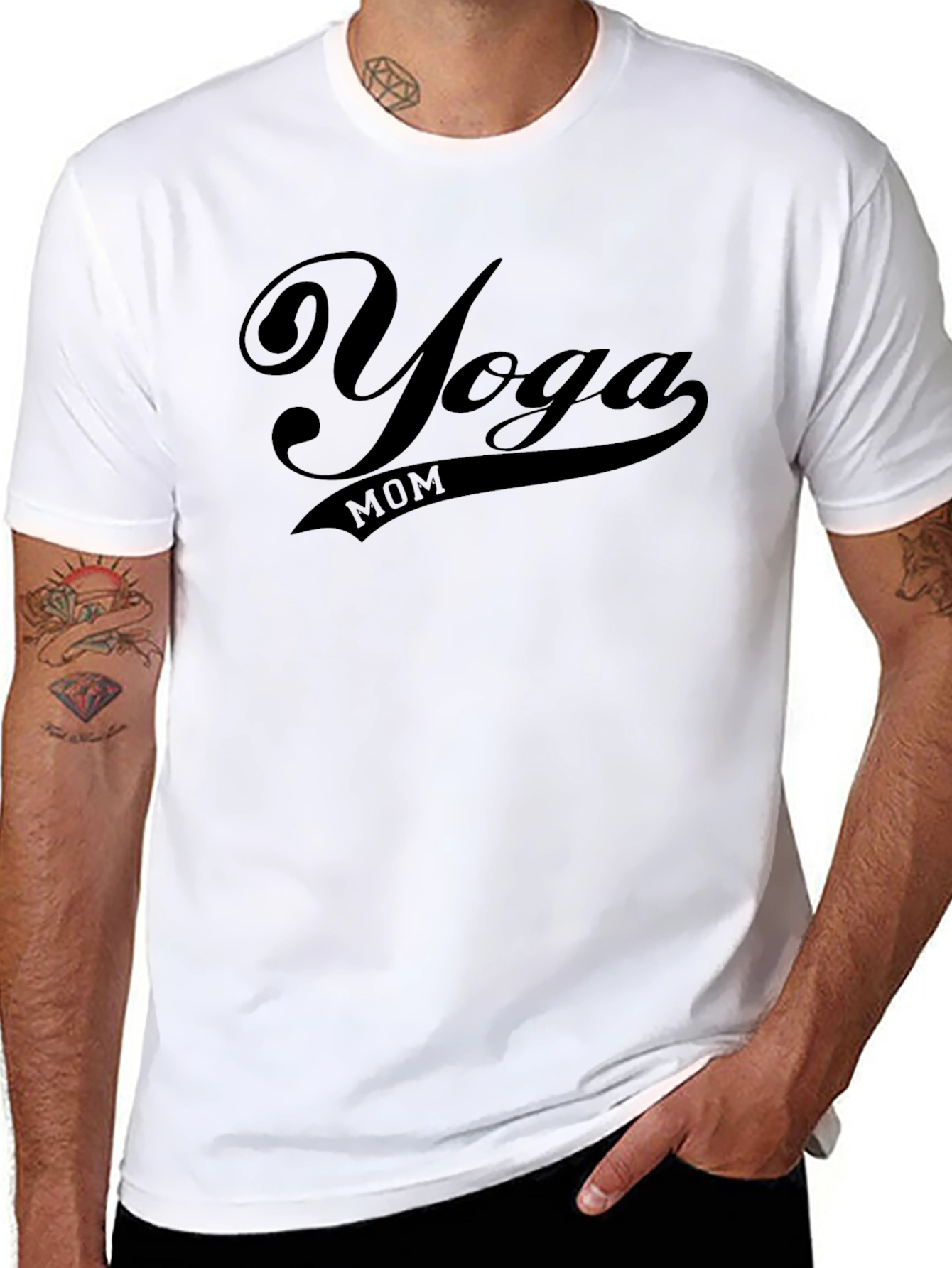 Yoga Mom Black T-Shirt - Stylish Fitness Apparel