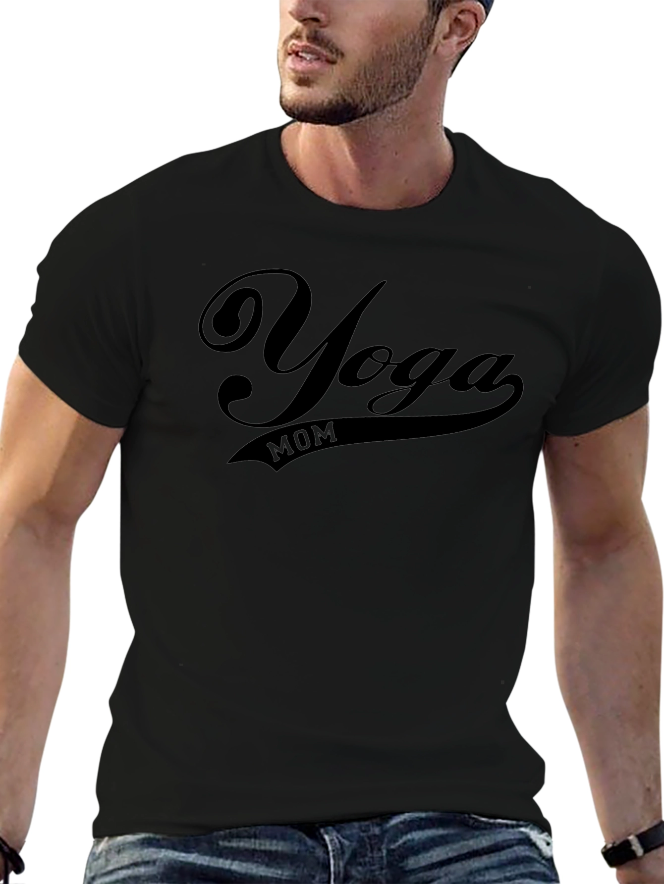 Yoga Mom Black T-Shirt - Stylish Fitness Apparel