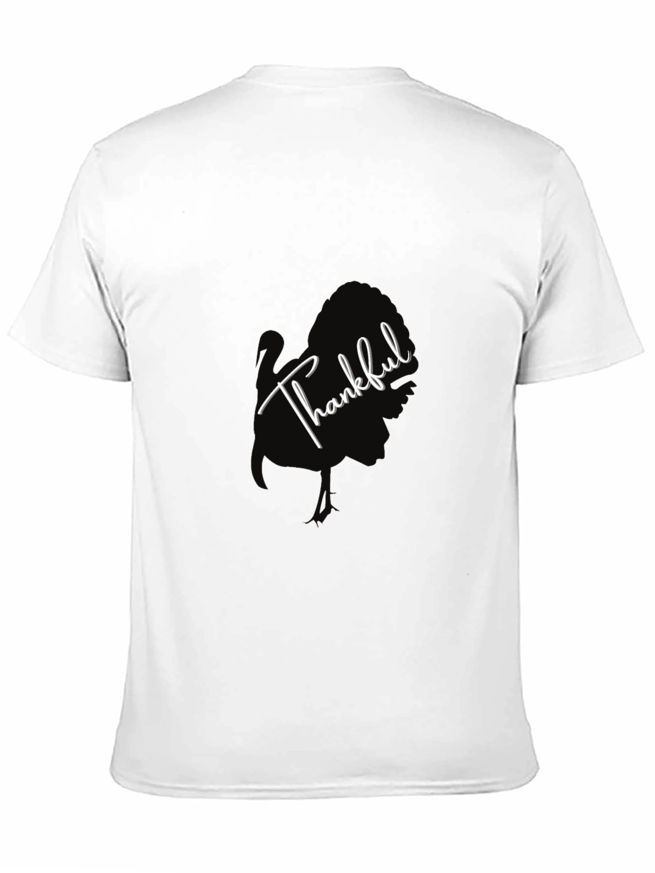 Thankful Turkey Graphic Tee - Black Cotton T-Shirt