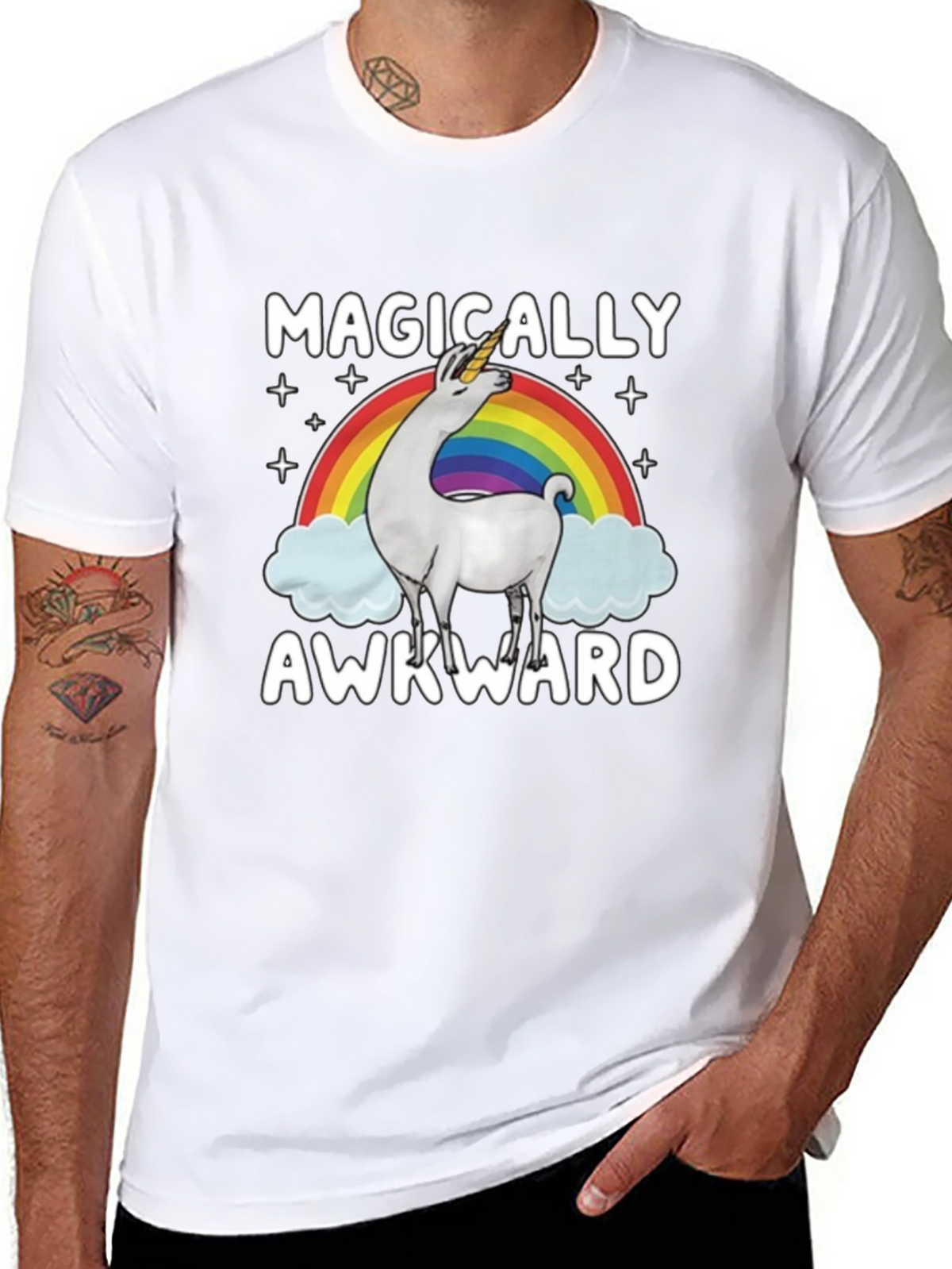 Magically Awkward Unicorn Llama Graphic Tee