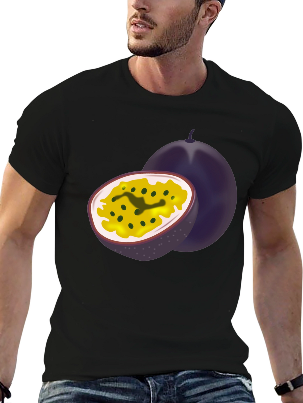 Passion Fruit Graphic Black Tee