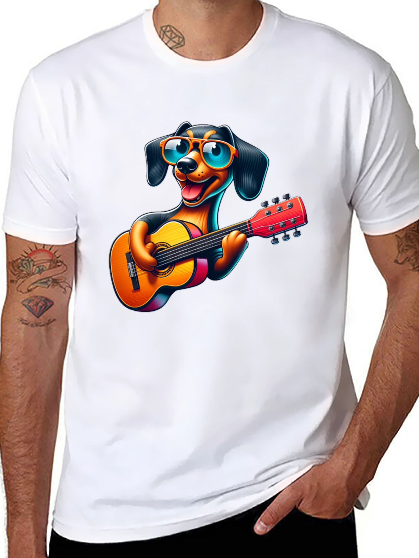 Cool Dog Guitarist T-Shirt
