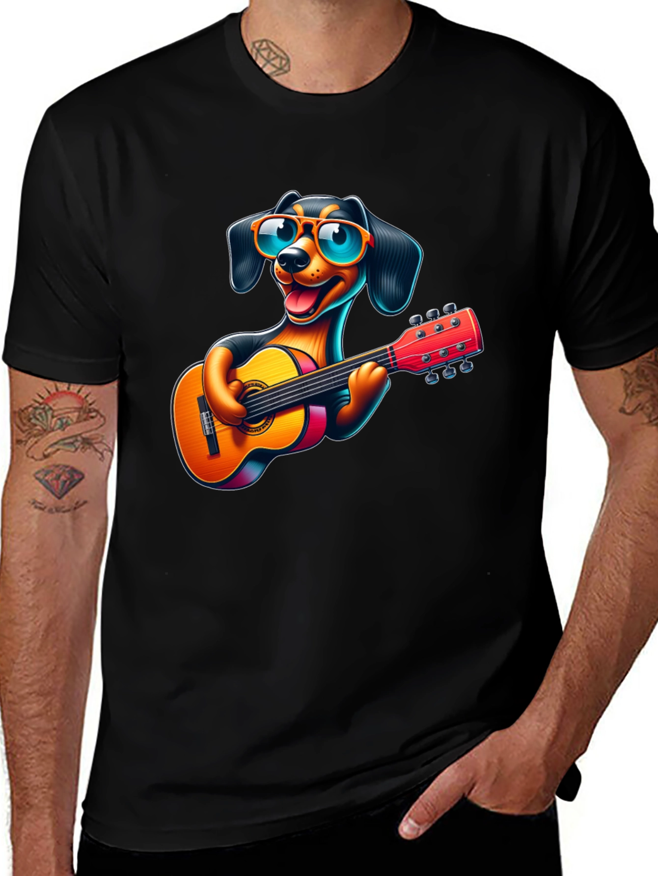 Cool Dog Guitarist T-Shirt