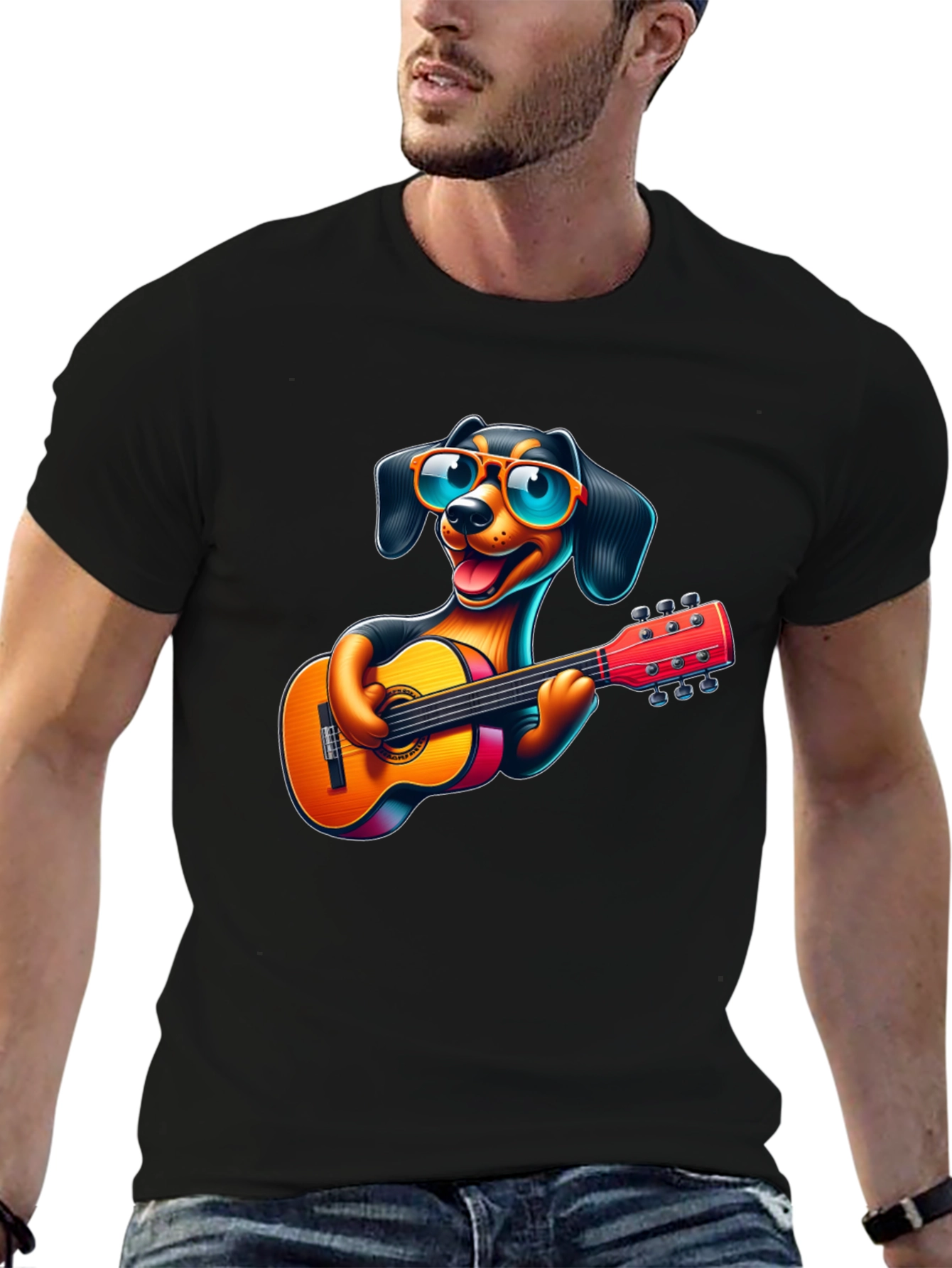 Cool Dog Guitarist T-Shirt