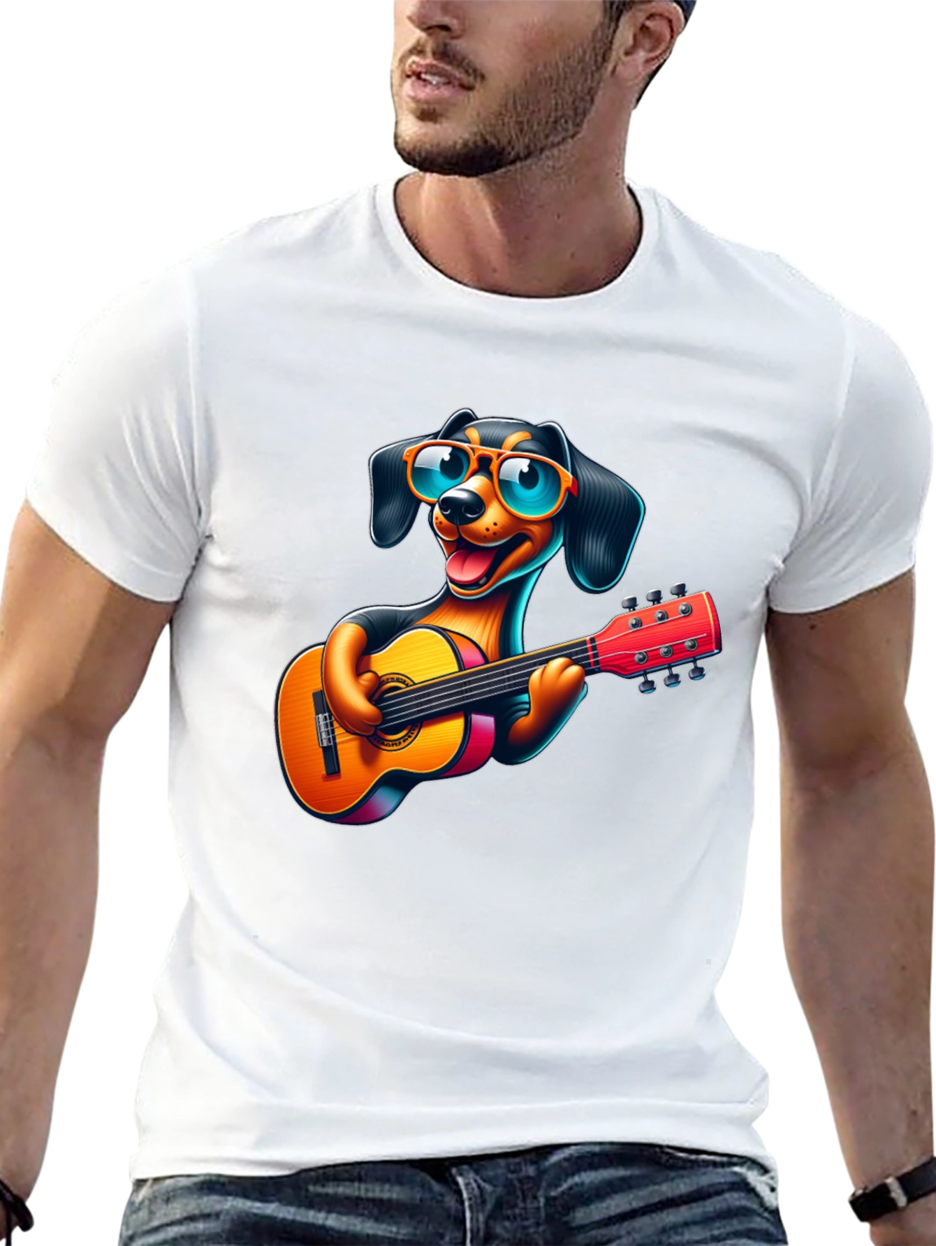Cool Dog Guitarist T-Shirt