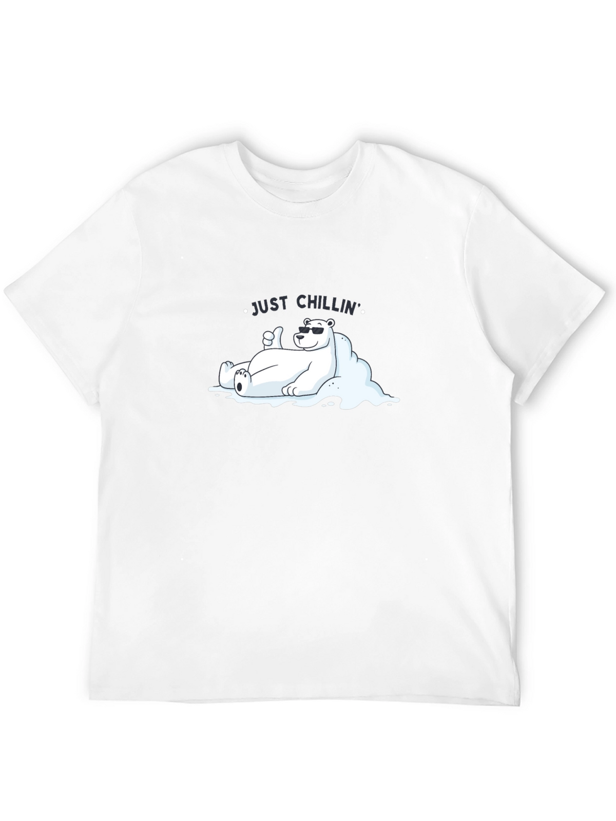 Just Chillin Polar Bear Graphic Tee - Black