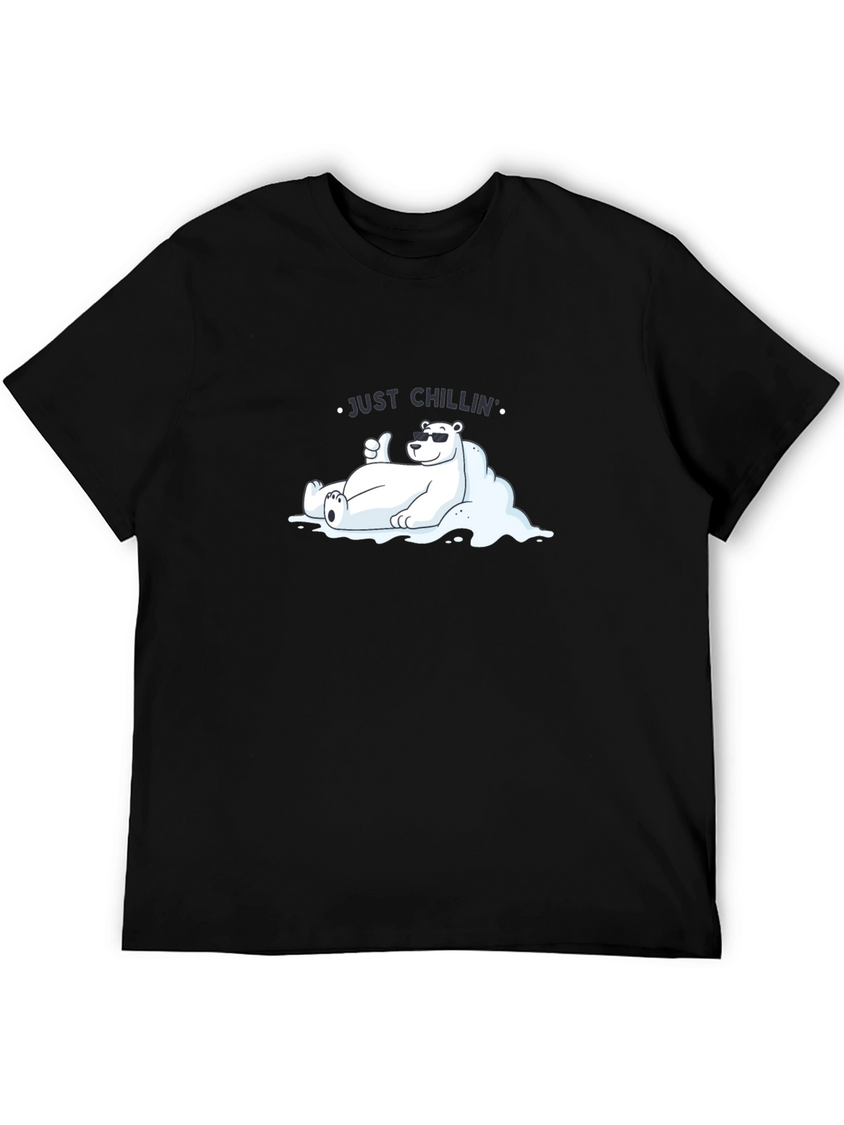 Just Chillin Polar Bear Graphic Tee - Black