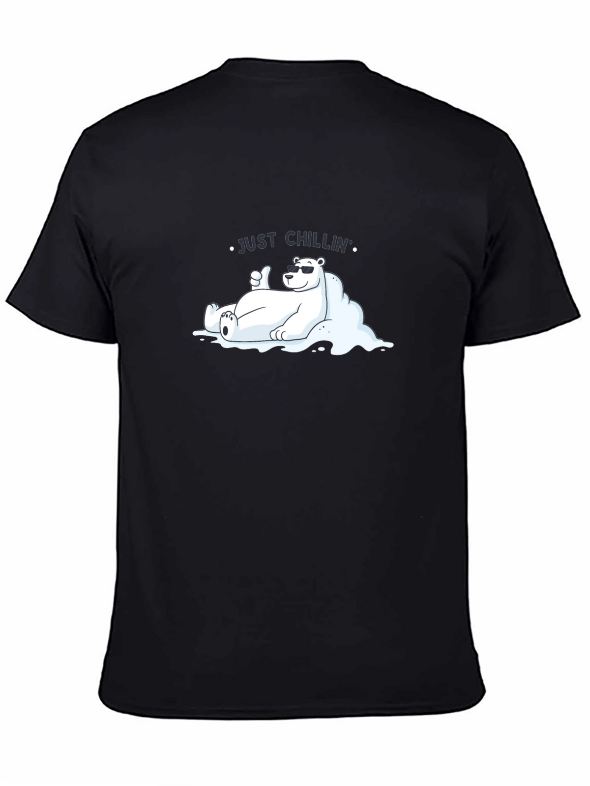 Just Chillin Polar Bear Graphic Tee - Black