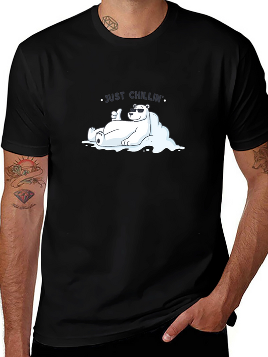 Just Chillin Polar Bear Graphic Tee - Black