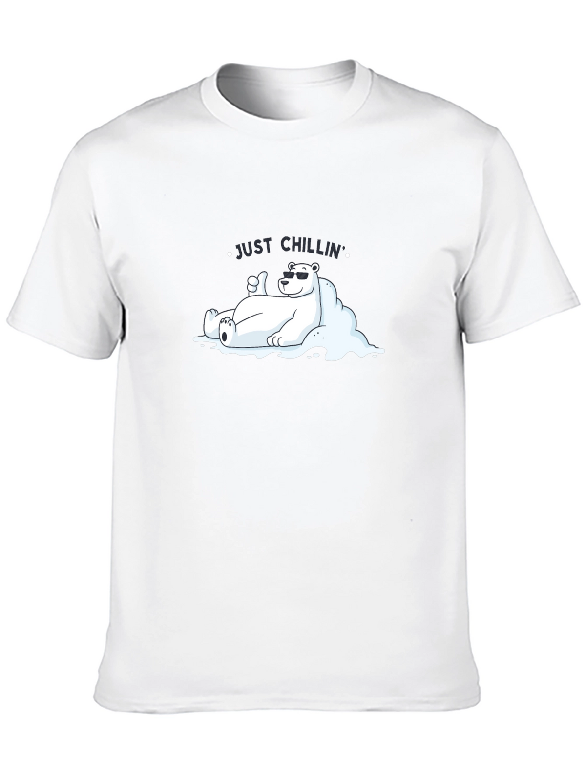 Just Chillin Polar Bear Graphic Tee - Black