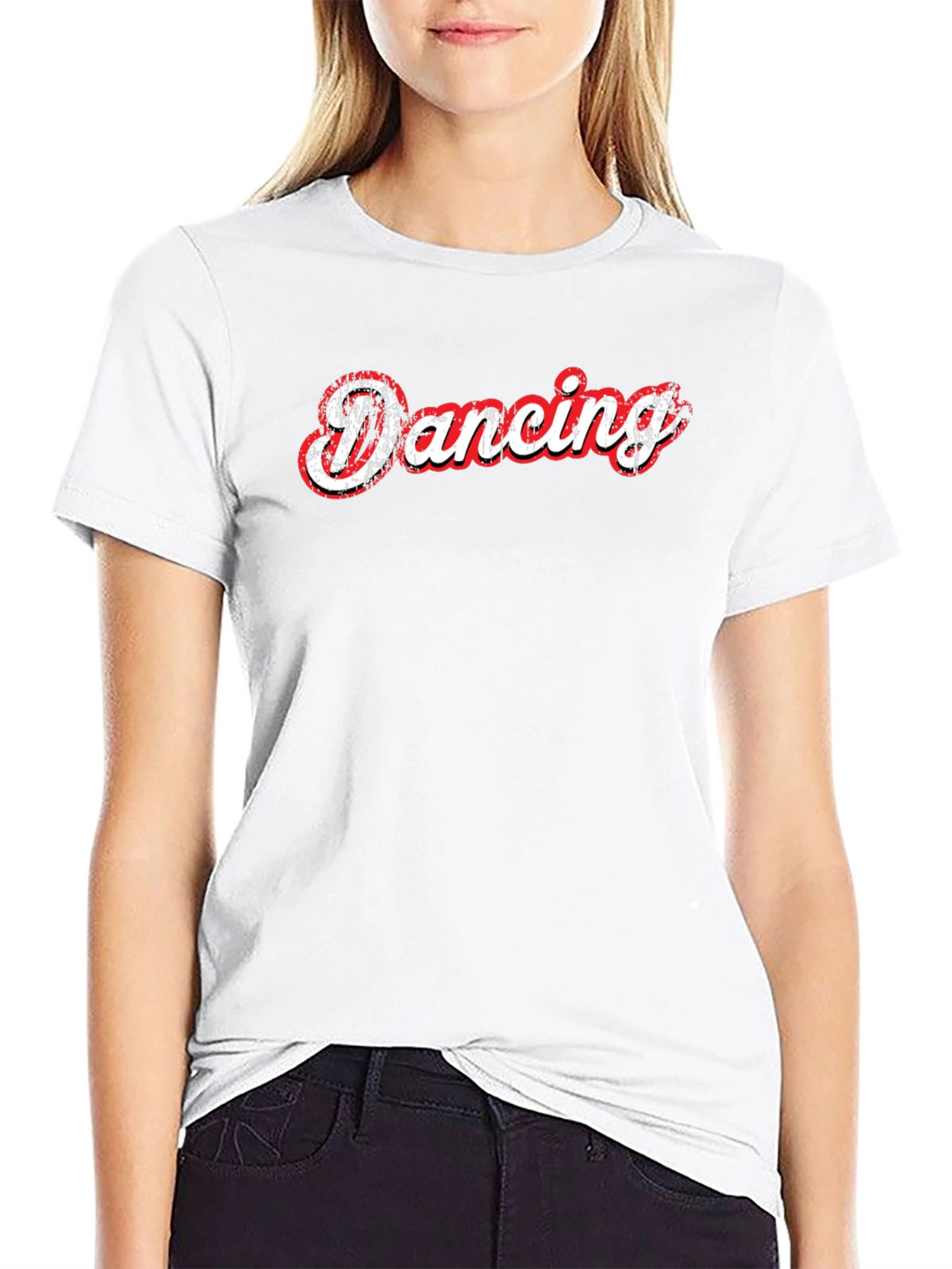 Dancing Graphic Print Black T-Shirt