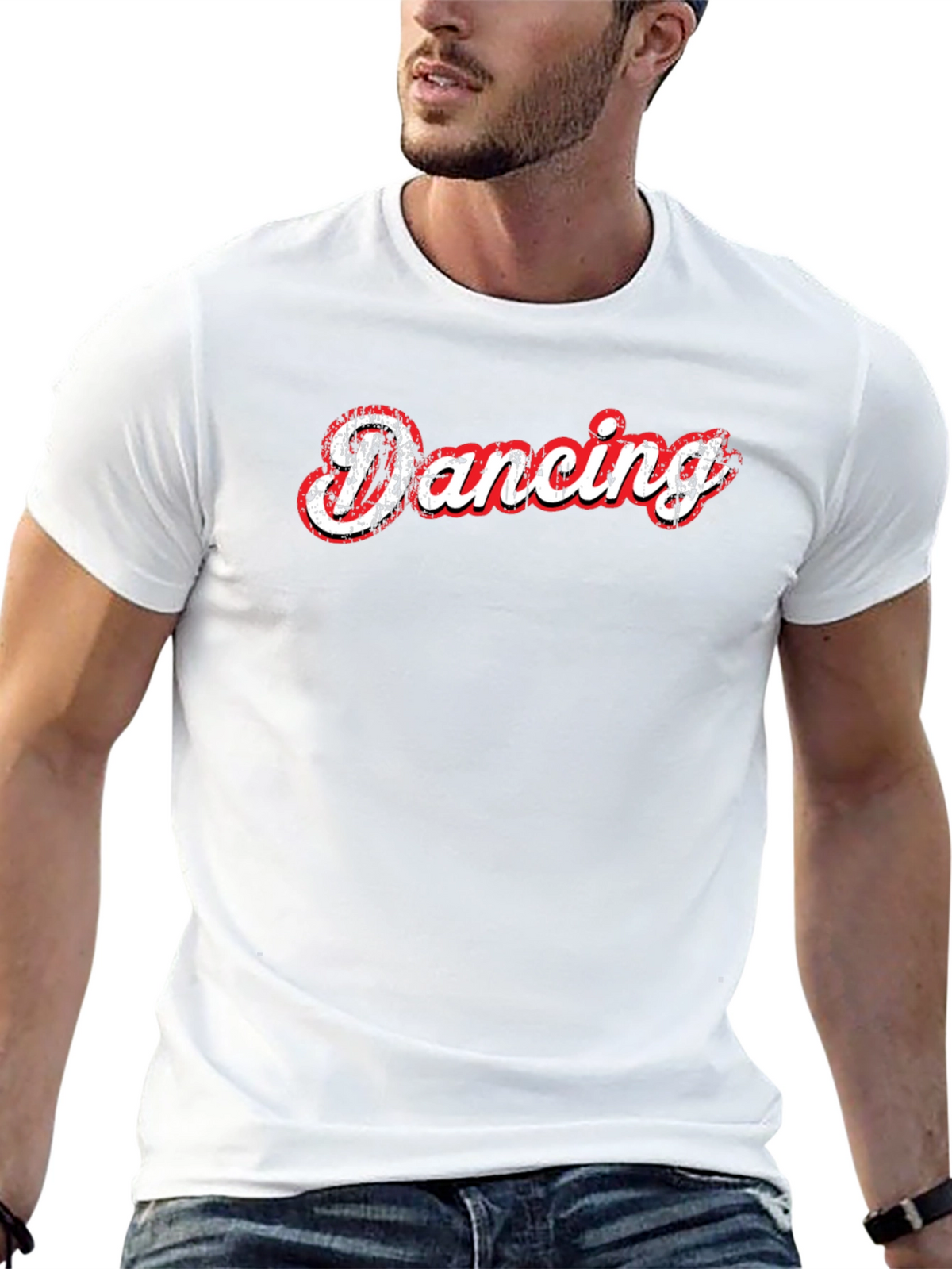 Dancing Graphic Print Black T-Shirt