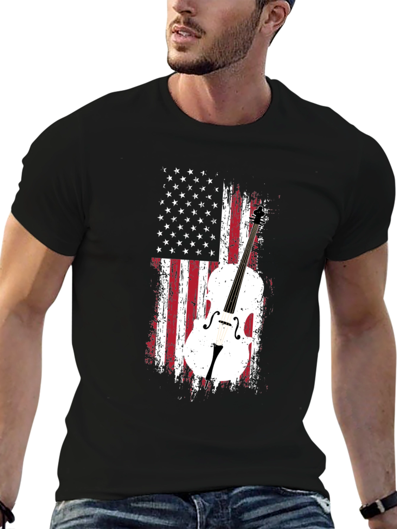 American Flag Cello T-Shirt